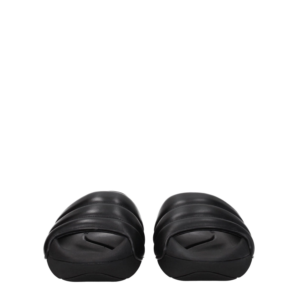 Sandales chaussons en cuir noir Balmain