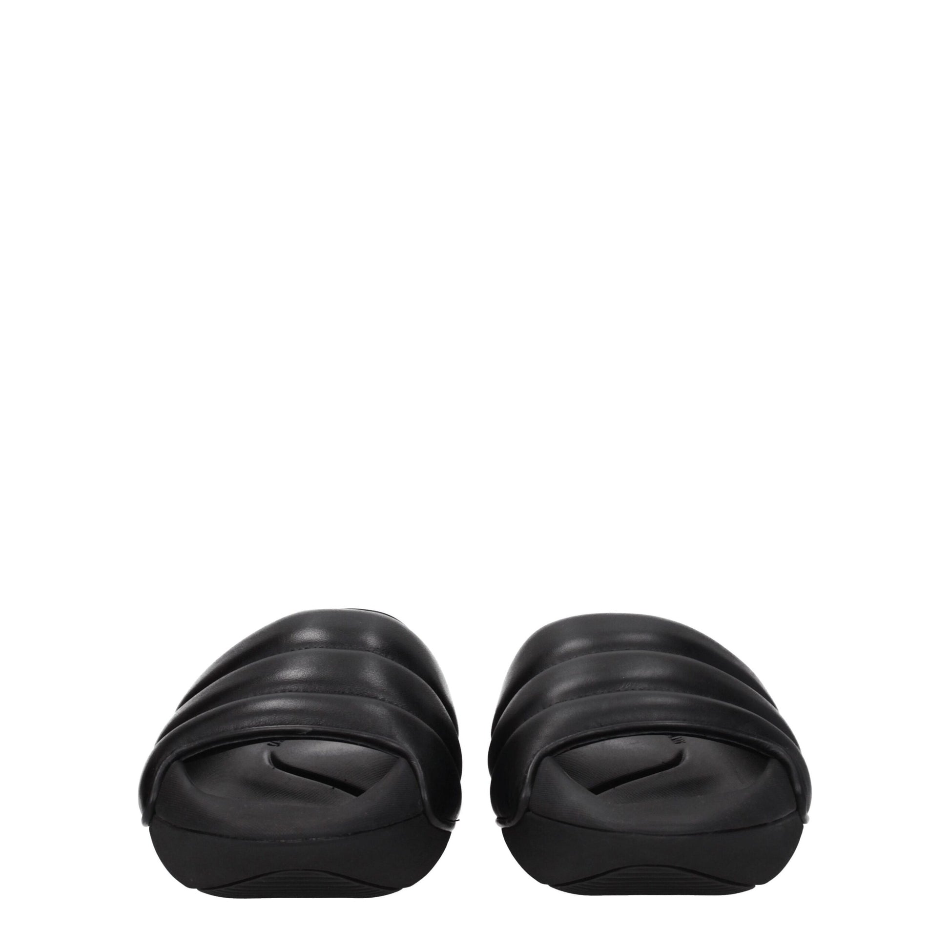 Sandales chaussons en cuir noir Balmain