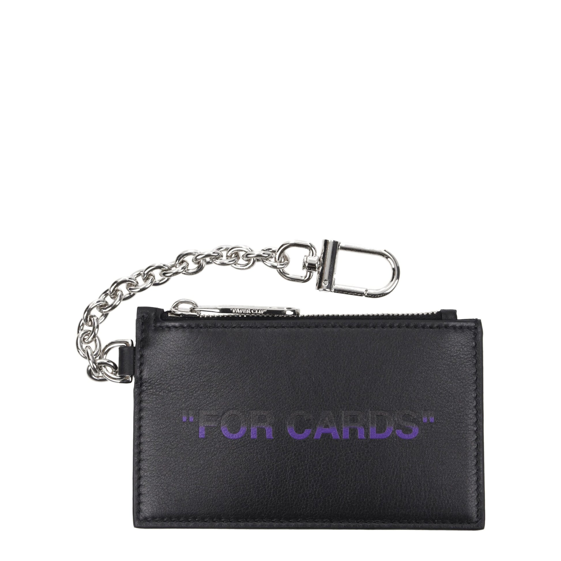 Off-White Black Leather Wallets