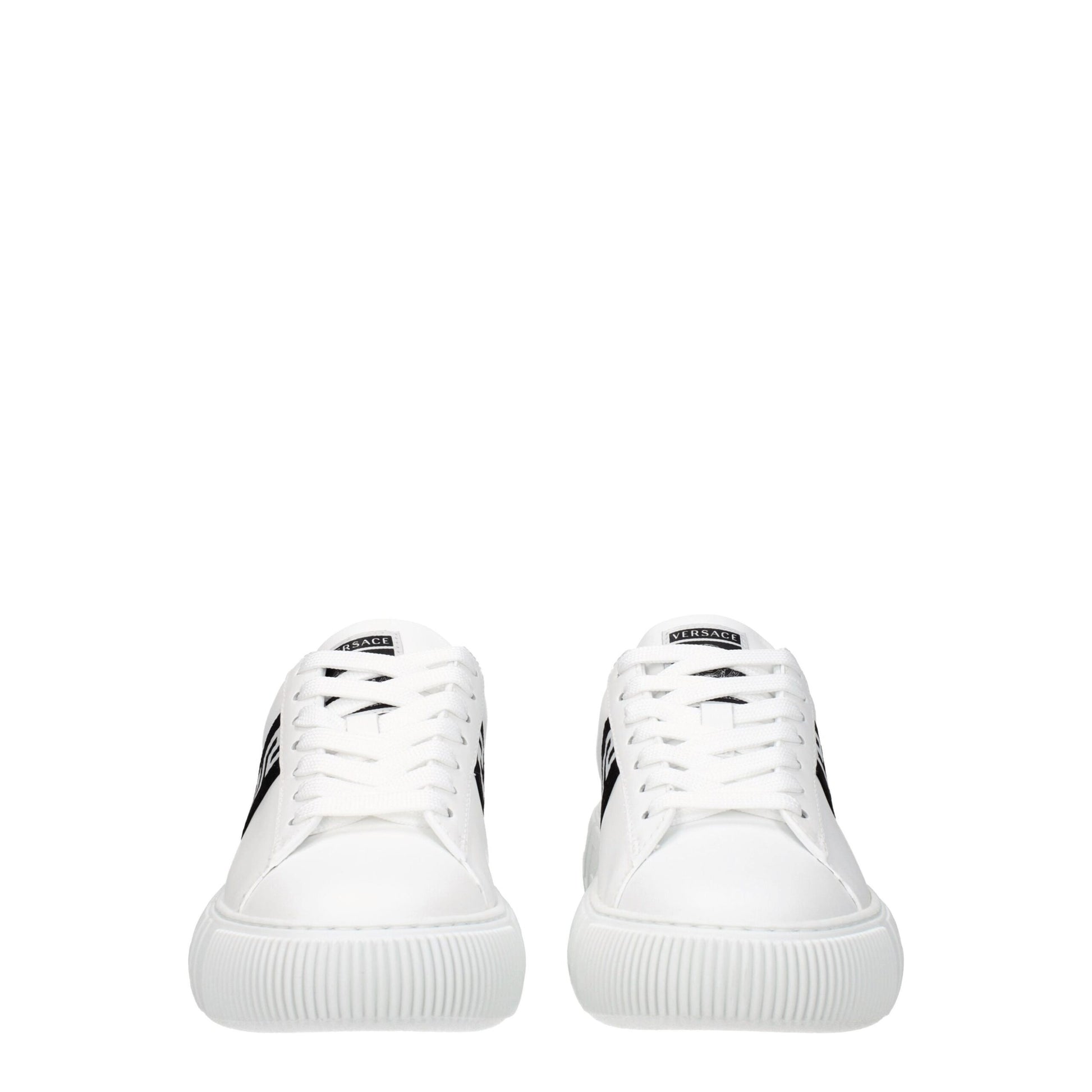 Versace White Leather Low Tops