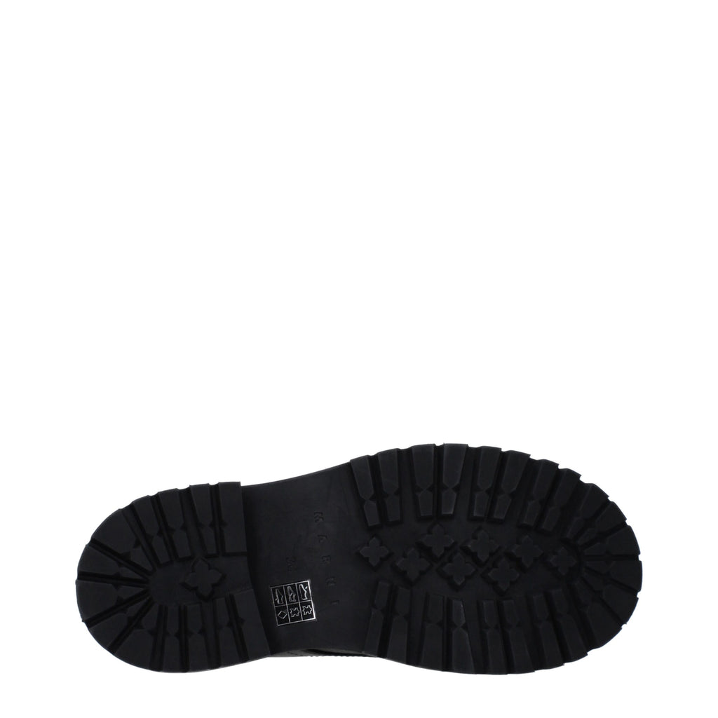 Marni Black Leather Oxfords And Derbies