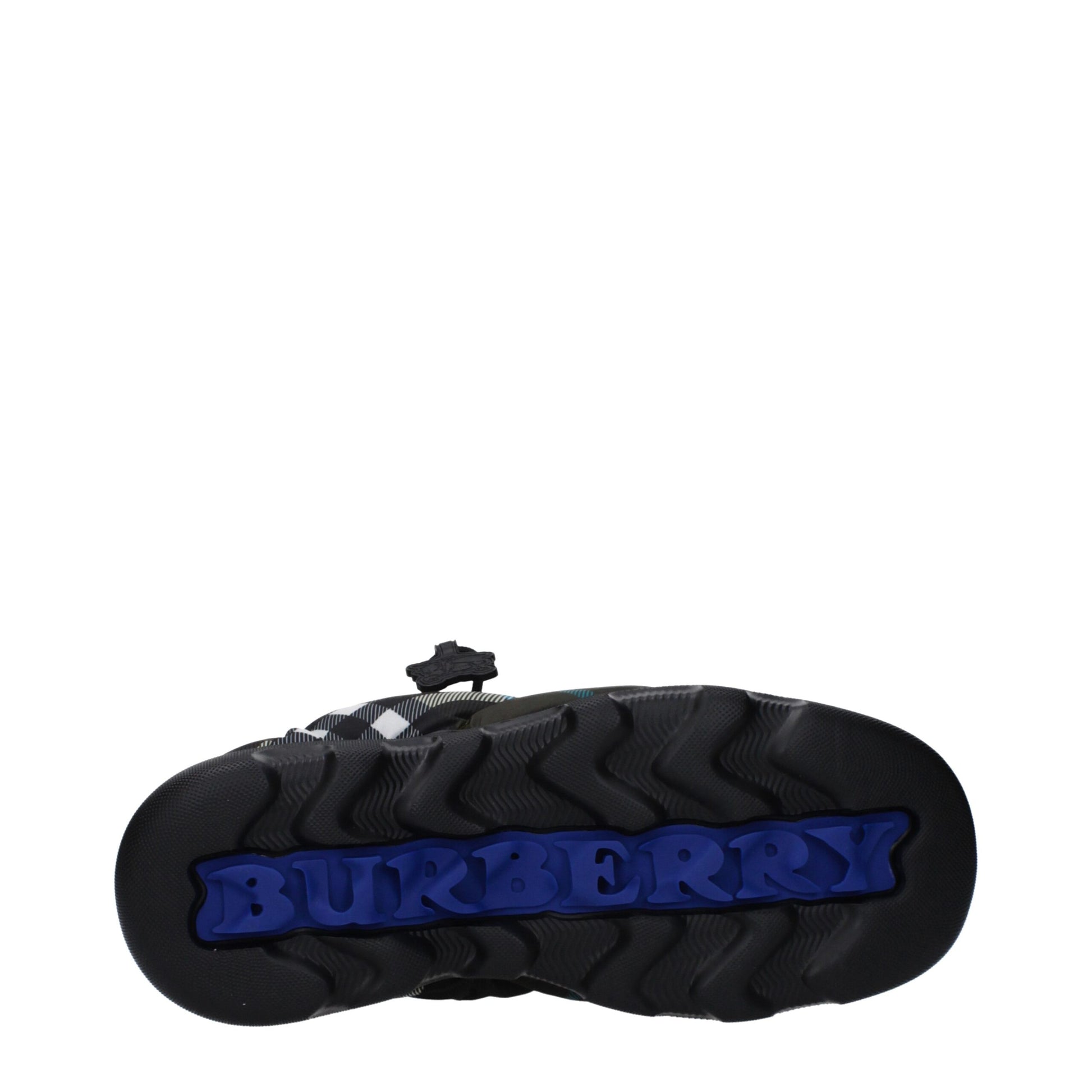 Burberry Green Fabric Slip-On Loafers