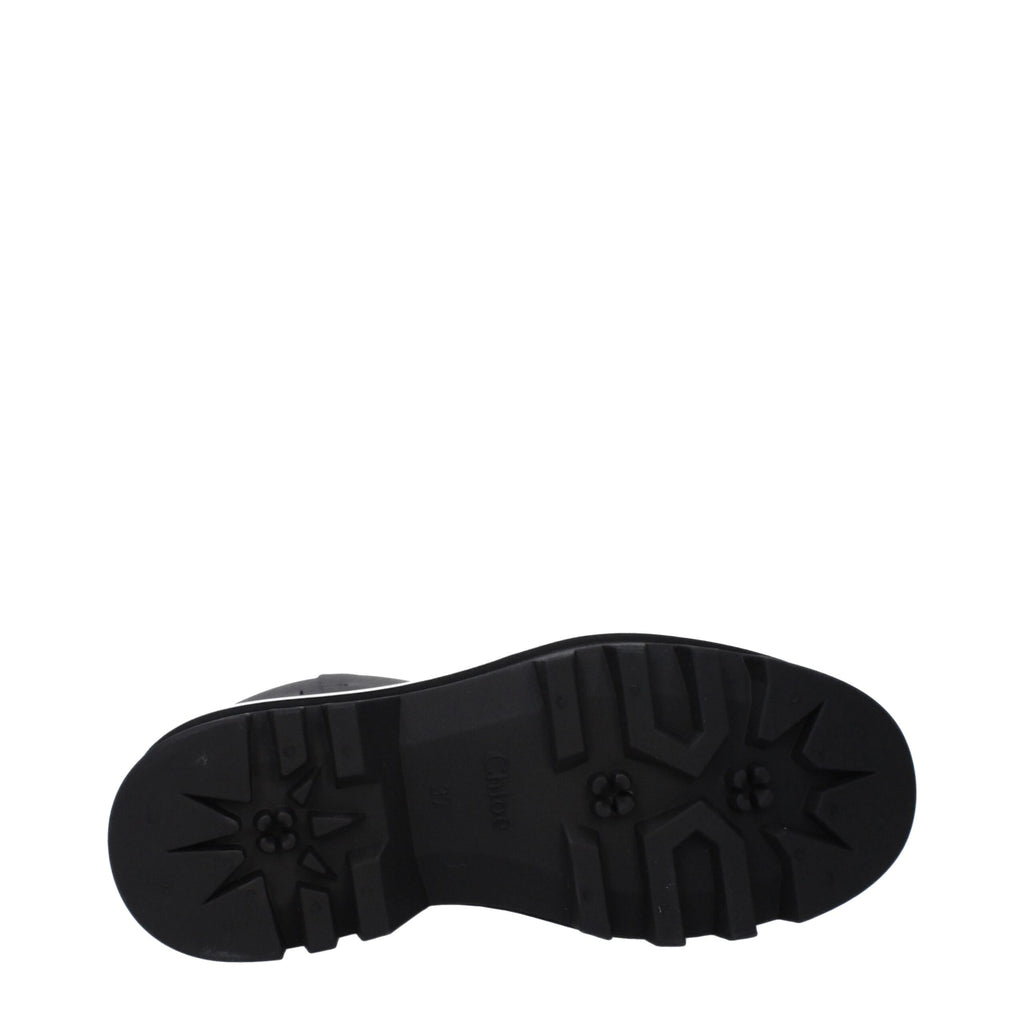 Chloé Black Cotton Ankle Boots