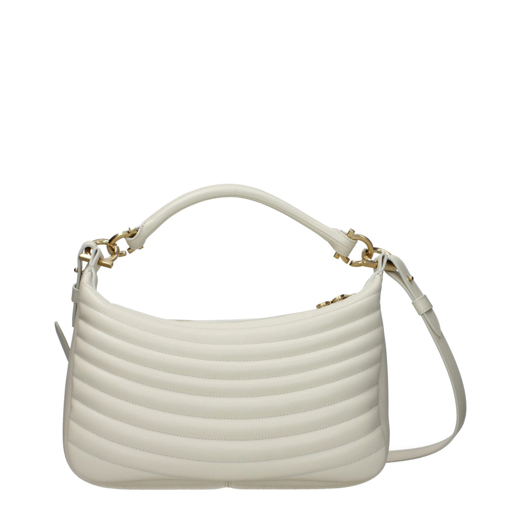 Salvatore Ferragamo Beige Leather Handbags