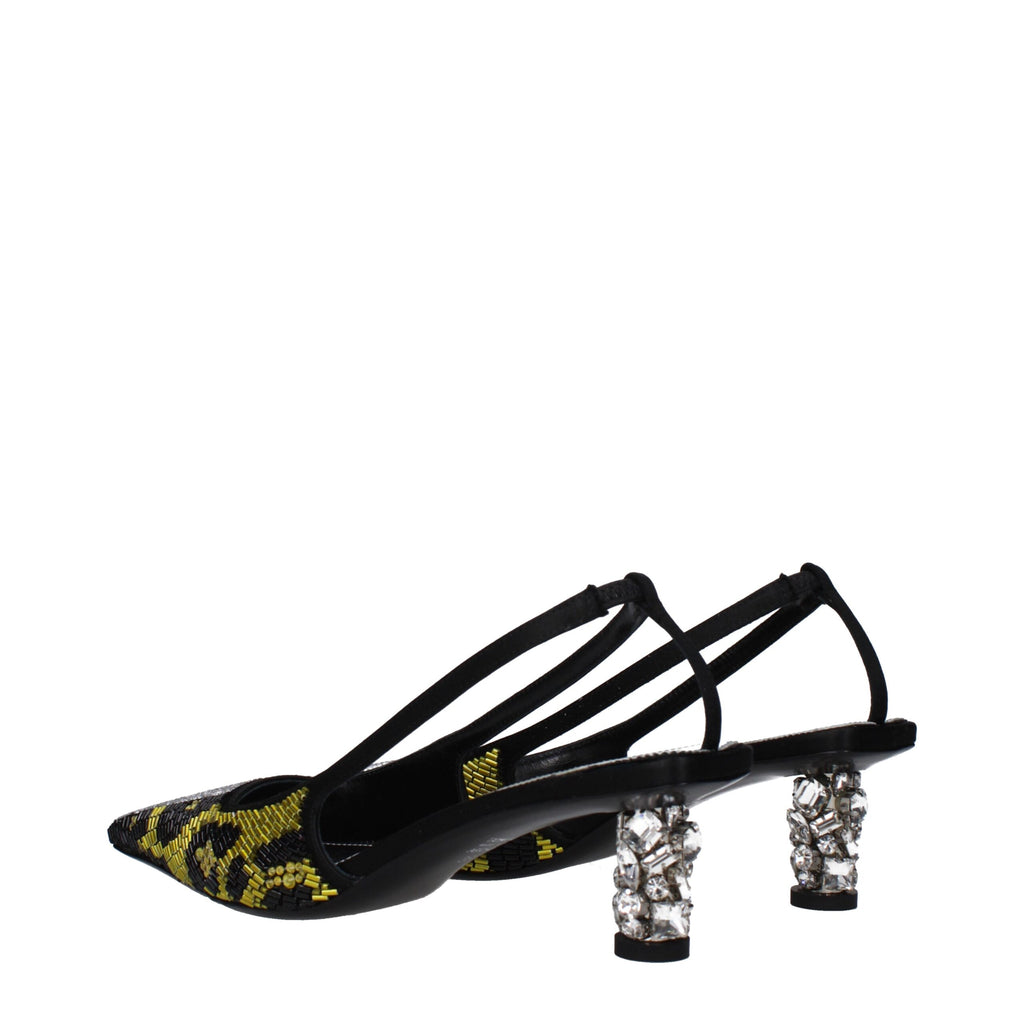 Sandales à talons aiguilles en satin jaune Tom Ford