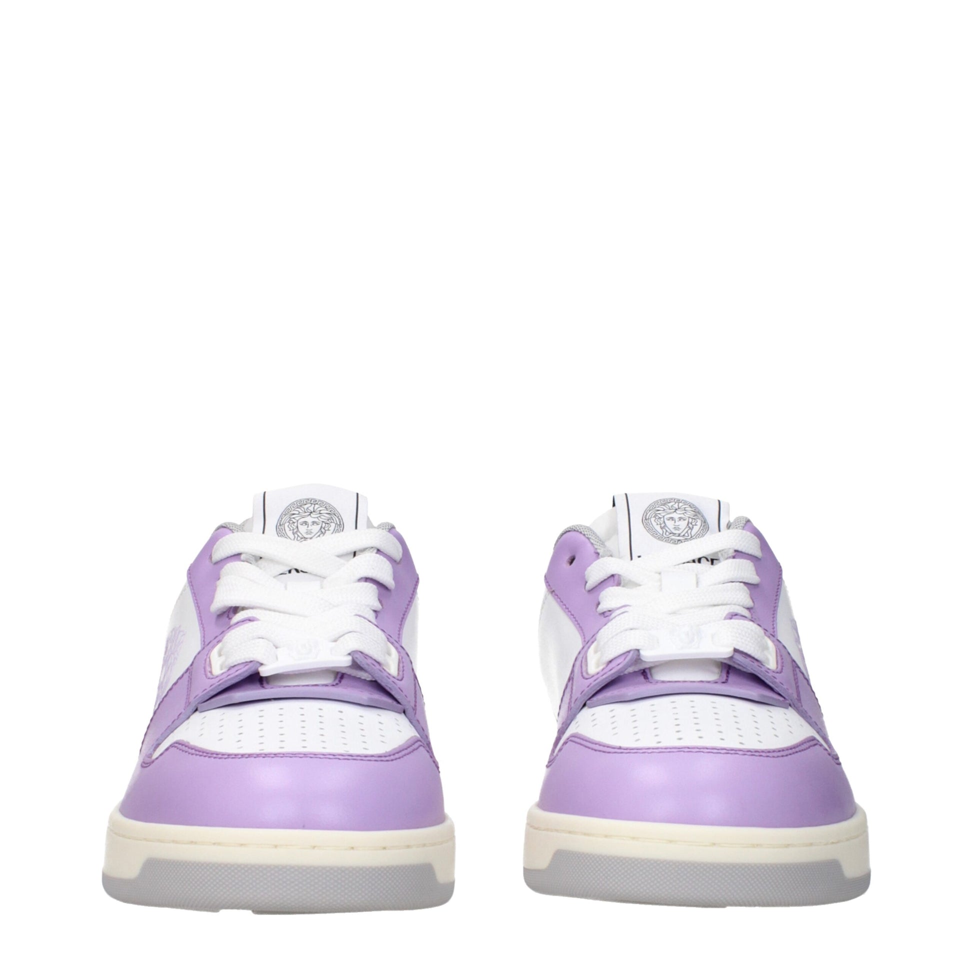 Versace White Leather Low Tops
