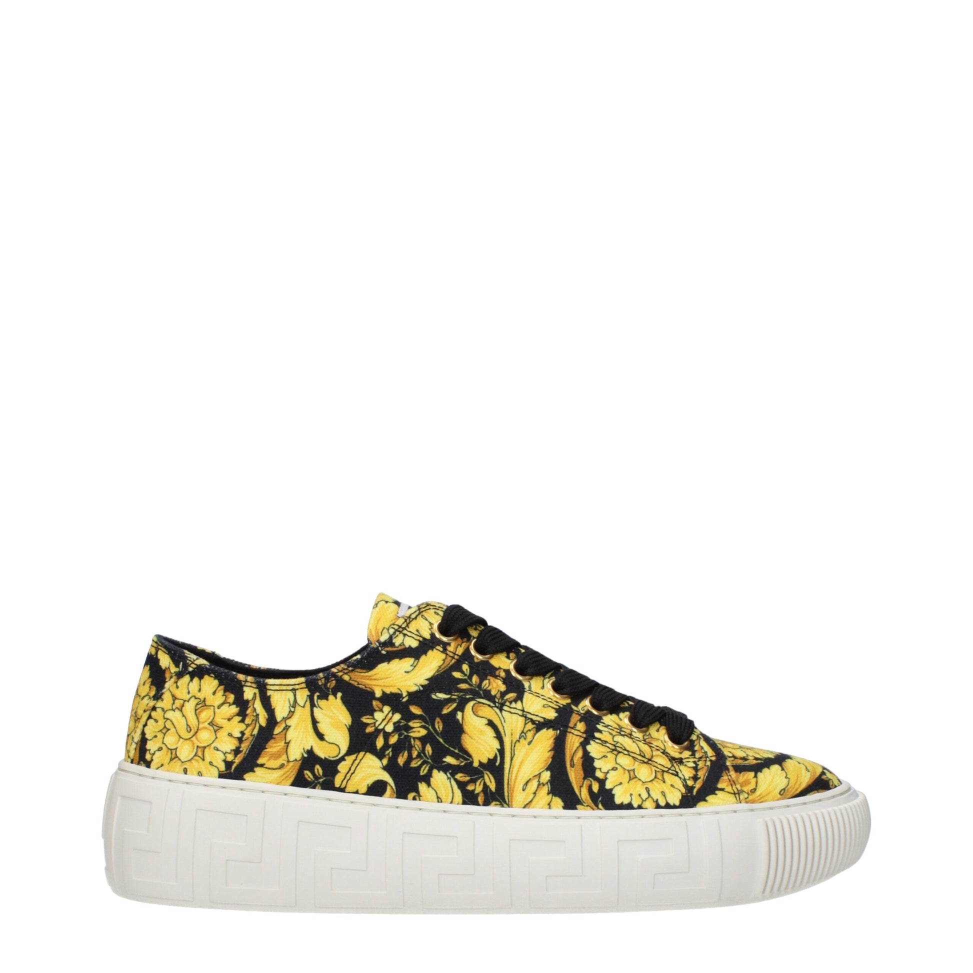Baskets en tissu doré Versace