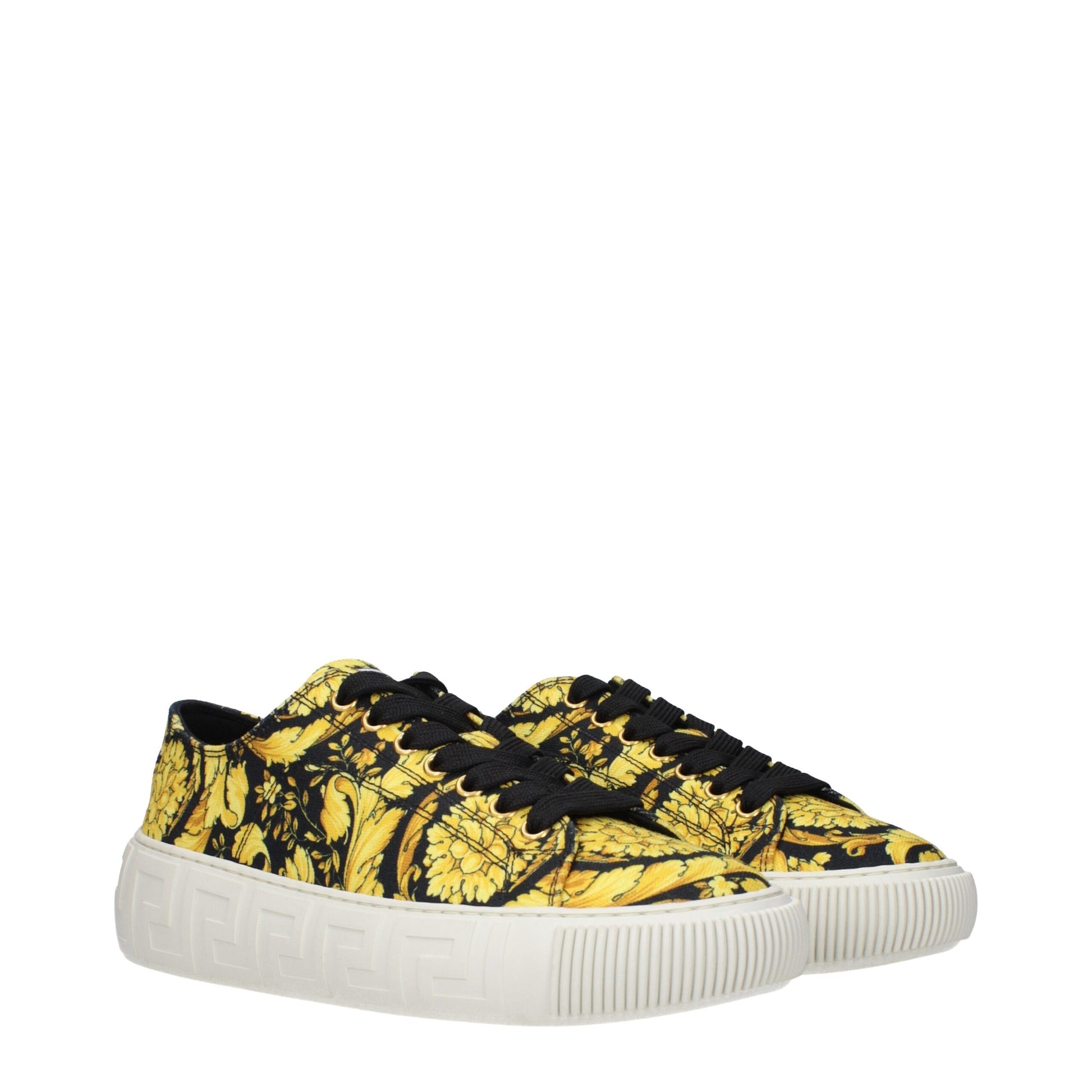 Baskets en tissu doré Versace
