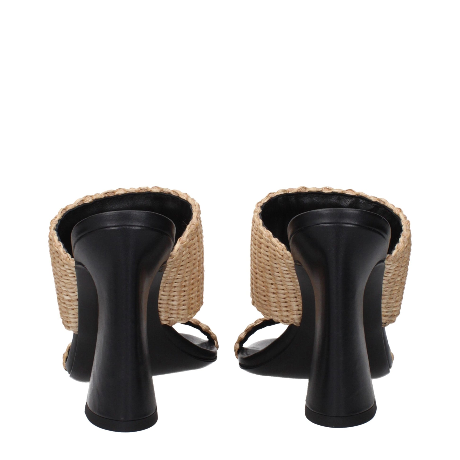 Plateformes Versace en raphia beige