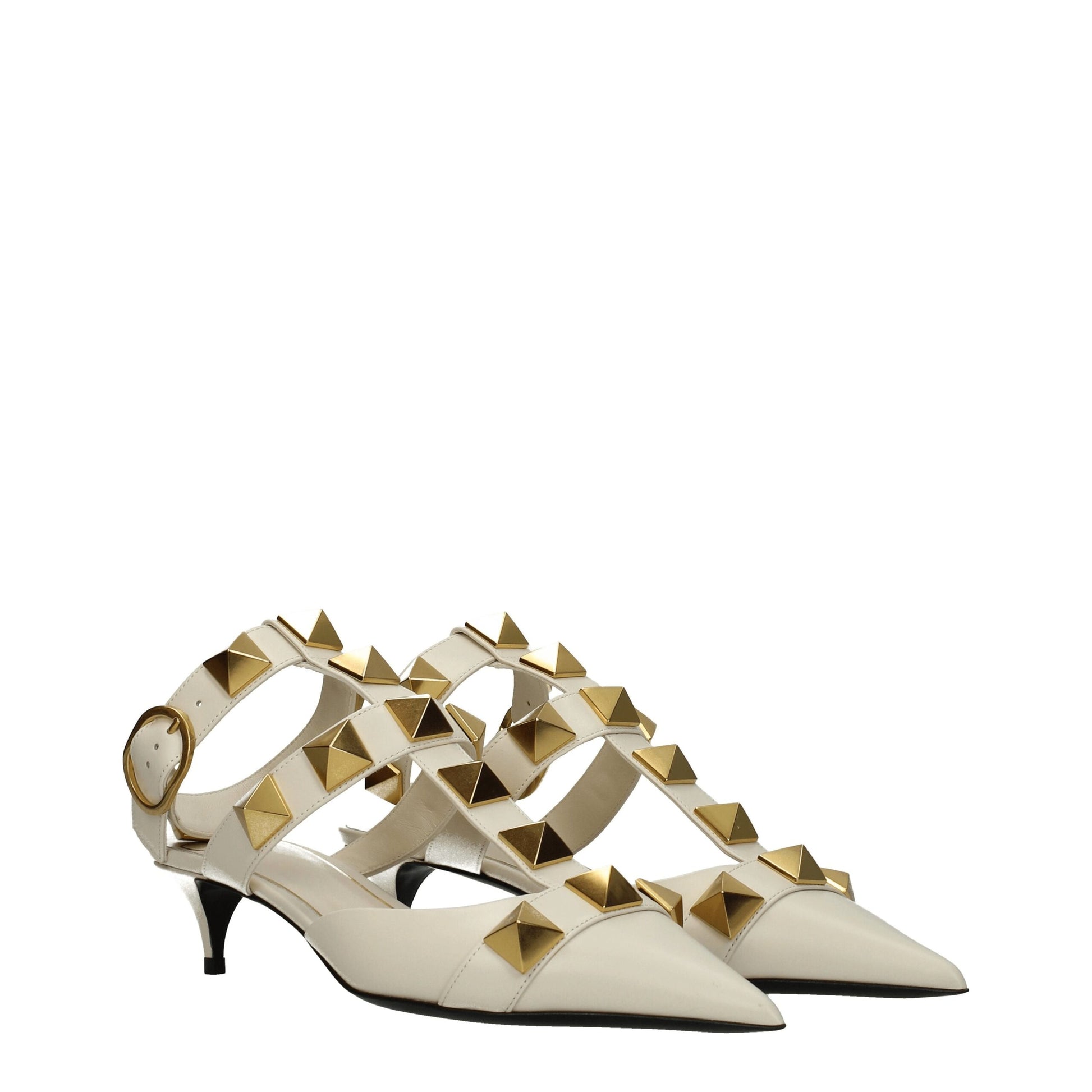 Sandales à talons aiguilles en cuir beige Valentino Garavani