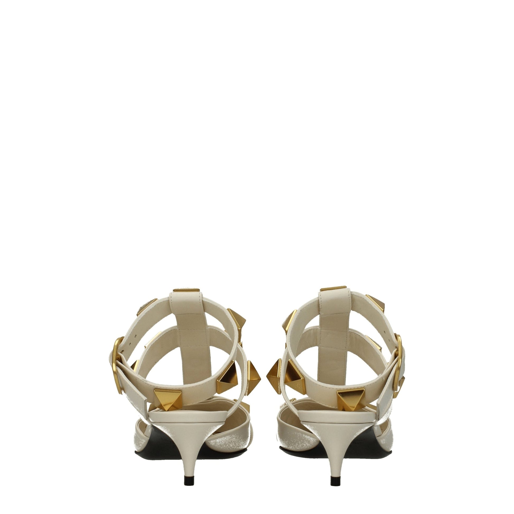 Sandales à talons aiguilles en cuir beige Valentino Garavani