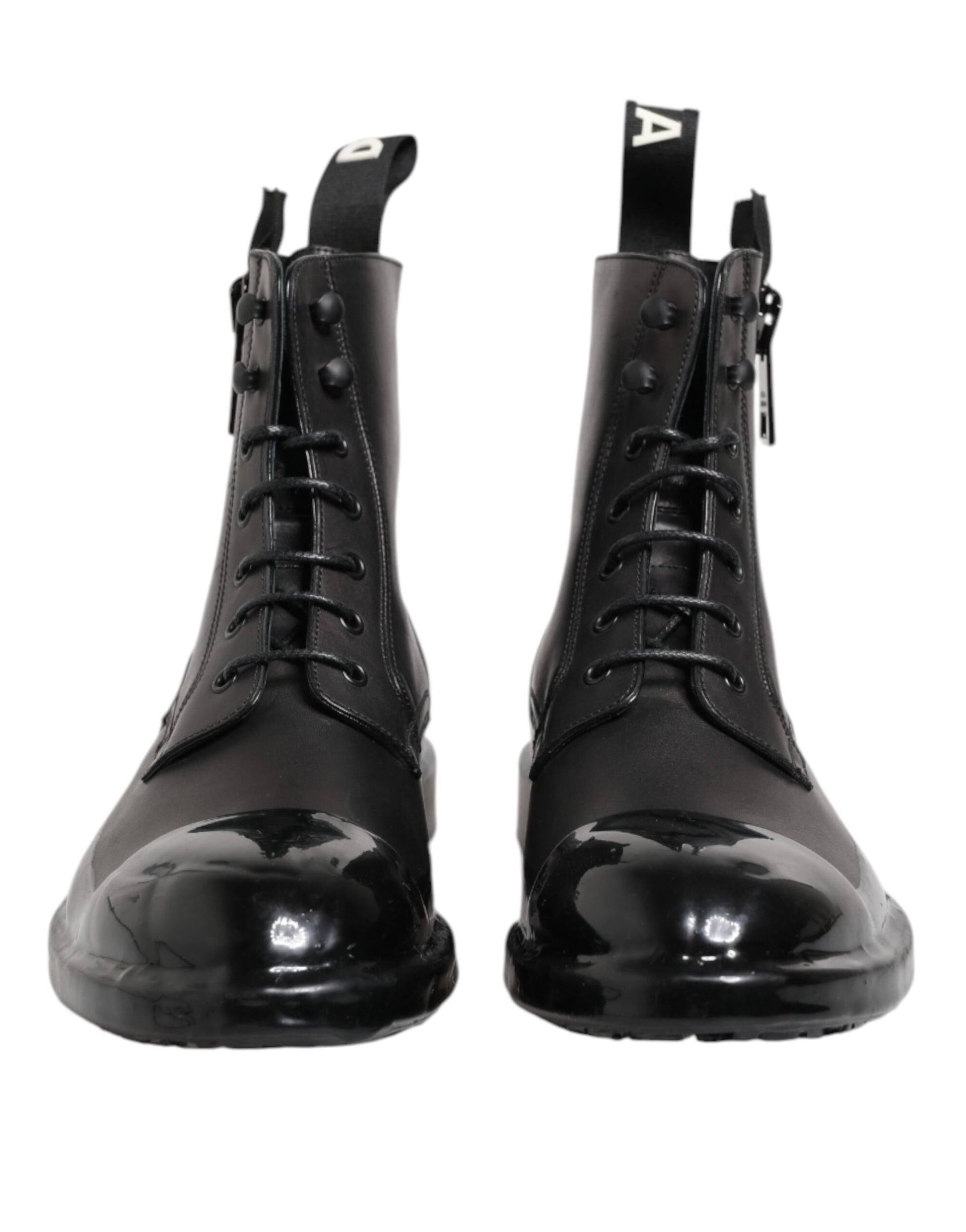 Bottes mi-mollet à lacets marron et noir Dolce &amp; Gabbana pour homme