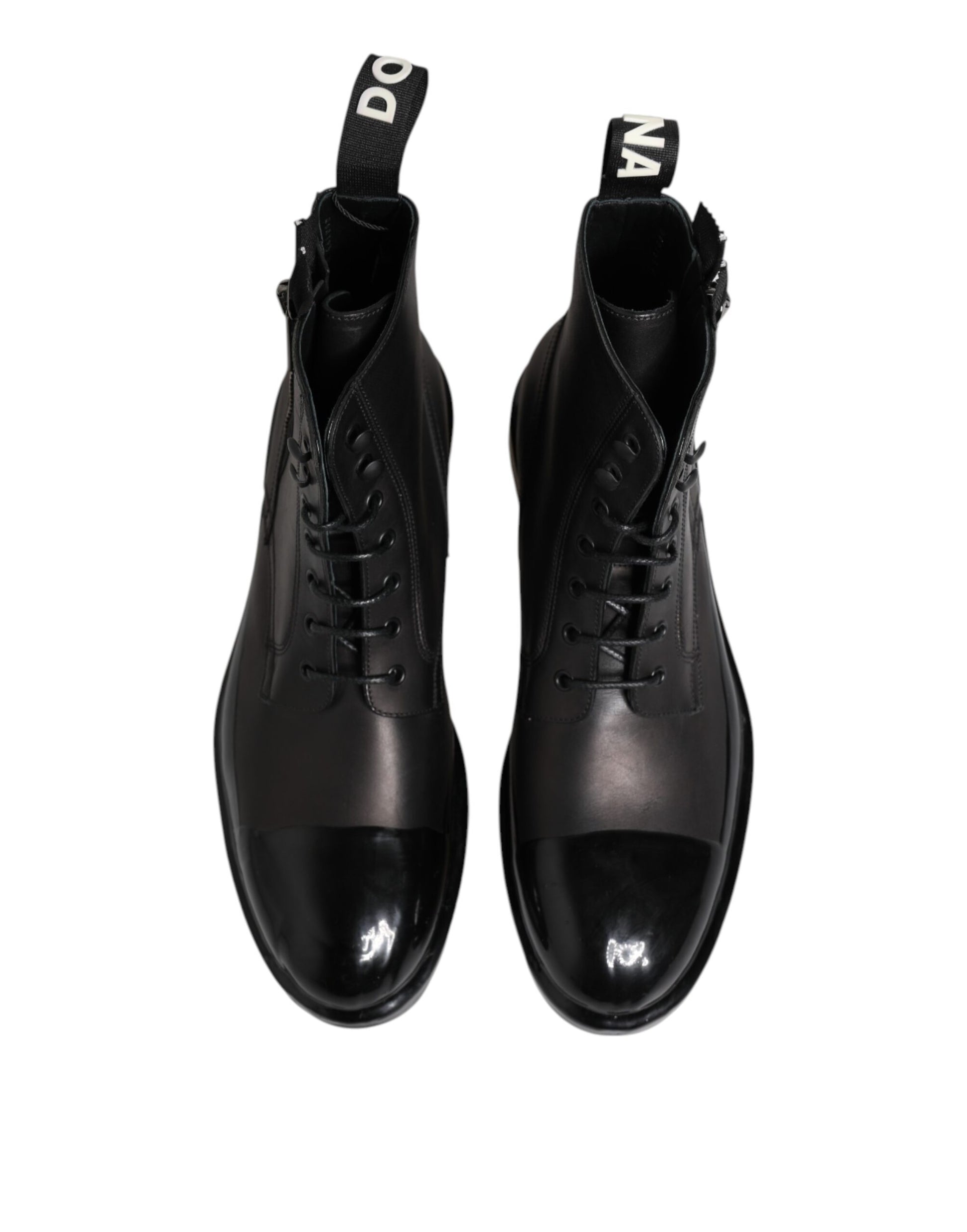 Bottes mi-mollet à lacets marron et noir Dolce &amp; Gabbana pour homme