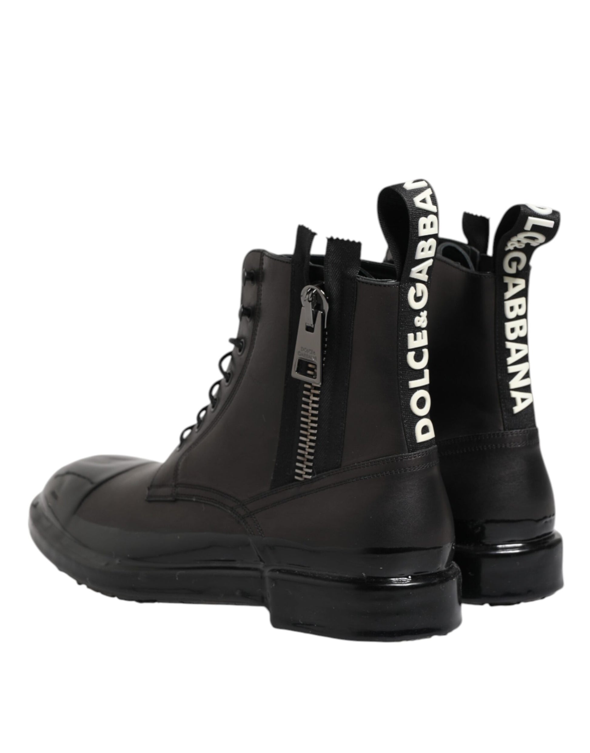 Bottes mi-mollet à lacets marron et noir Dolce &amp; Gabbana pour homme