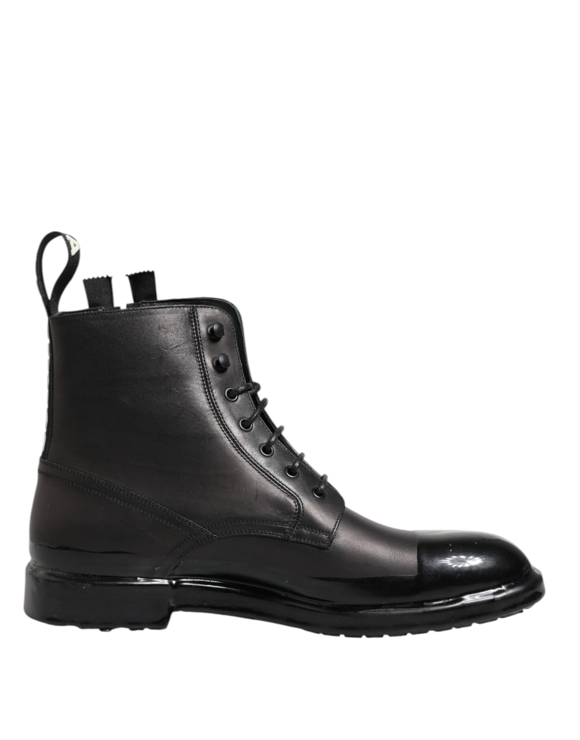 Bottes mi-mollet à lacets marron et noir Dolce &amp; Gabbana pour homme