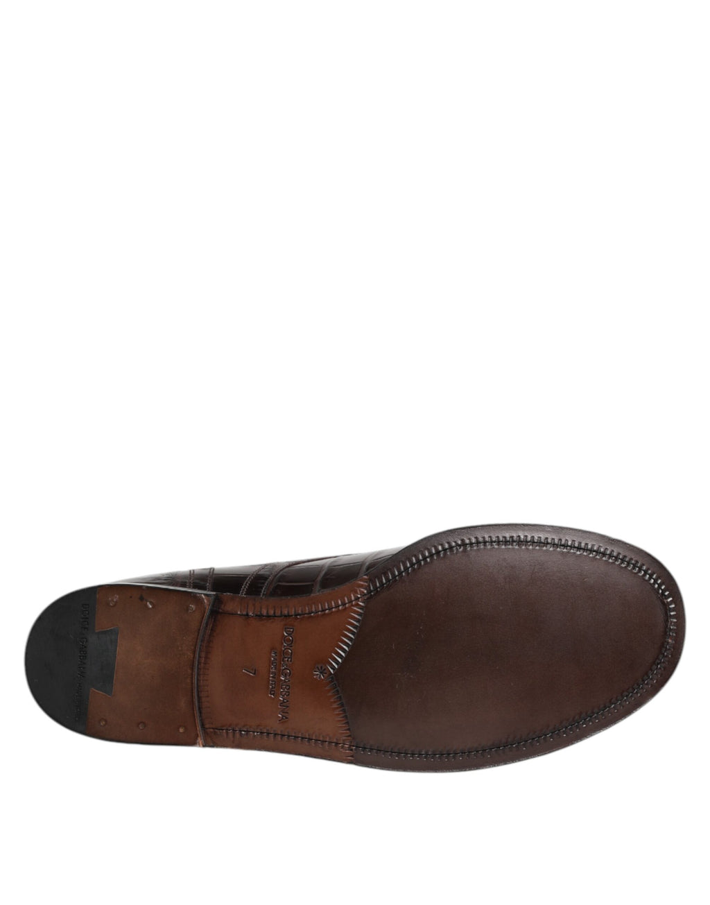 Bottines courtes à lacets en cuir marron foncé Dolce &amp; Gabbana