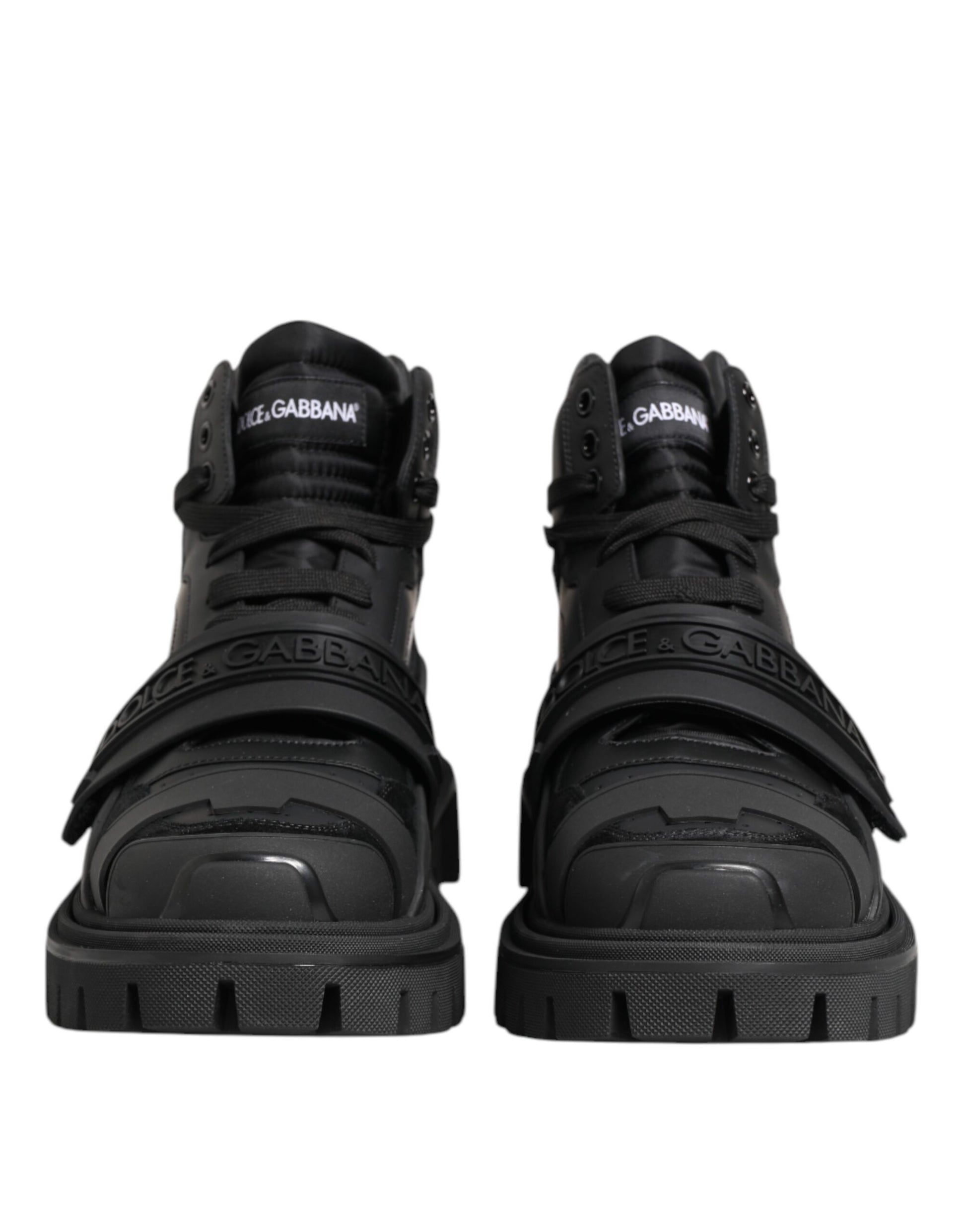 Baskets de randonnée en cuir noir Dolce &amp; Gabbana