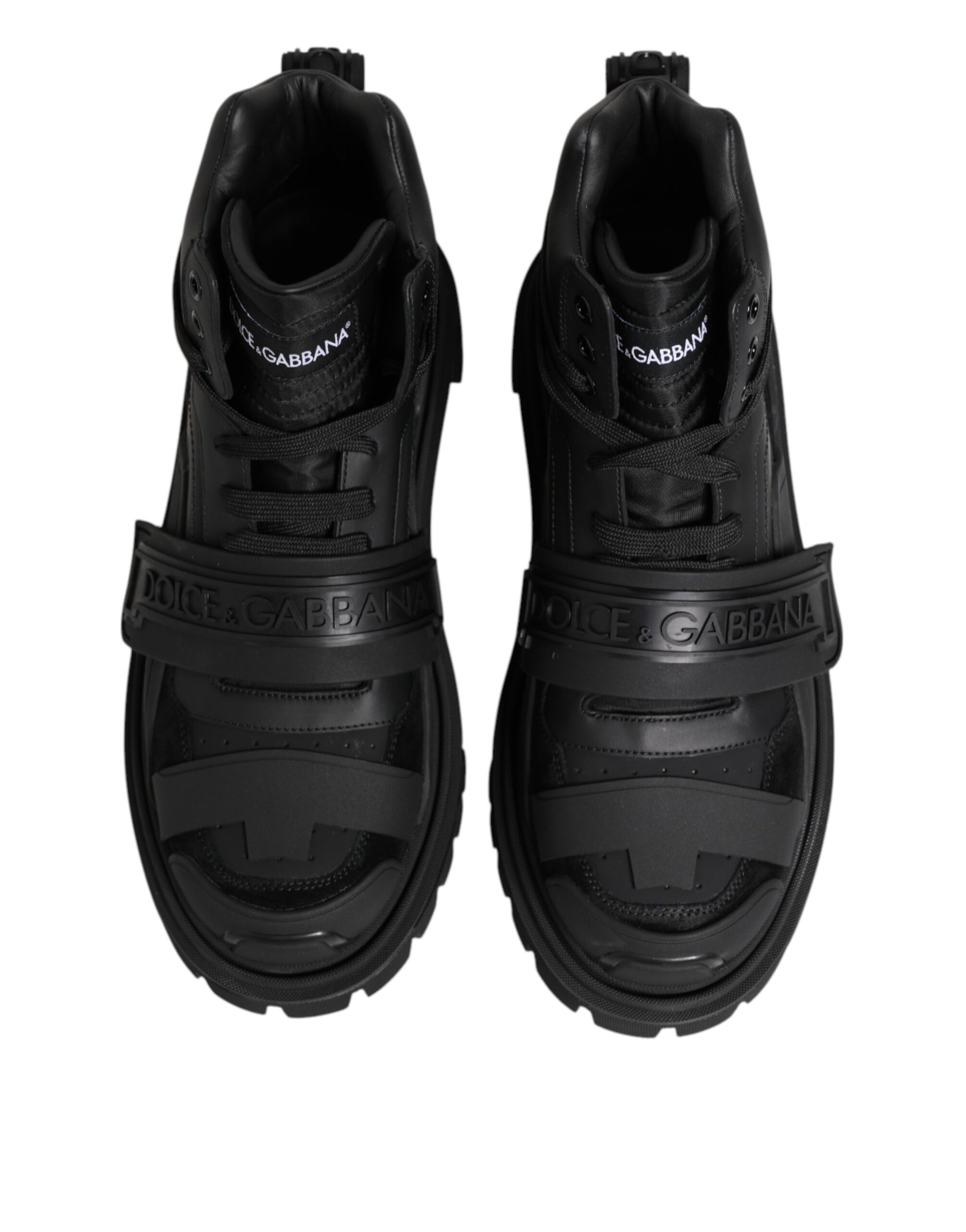 Baskets de randonnée en cuir noir Dolce &amp; Gabbana