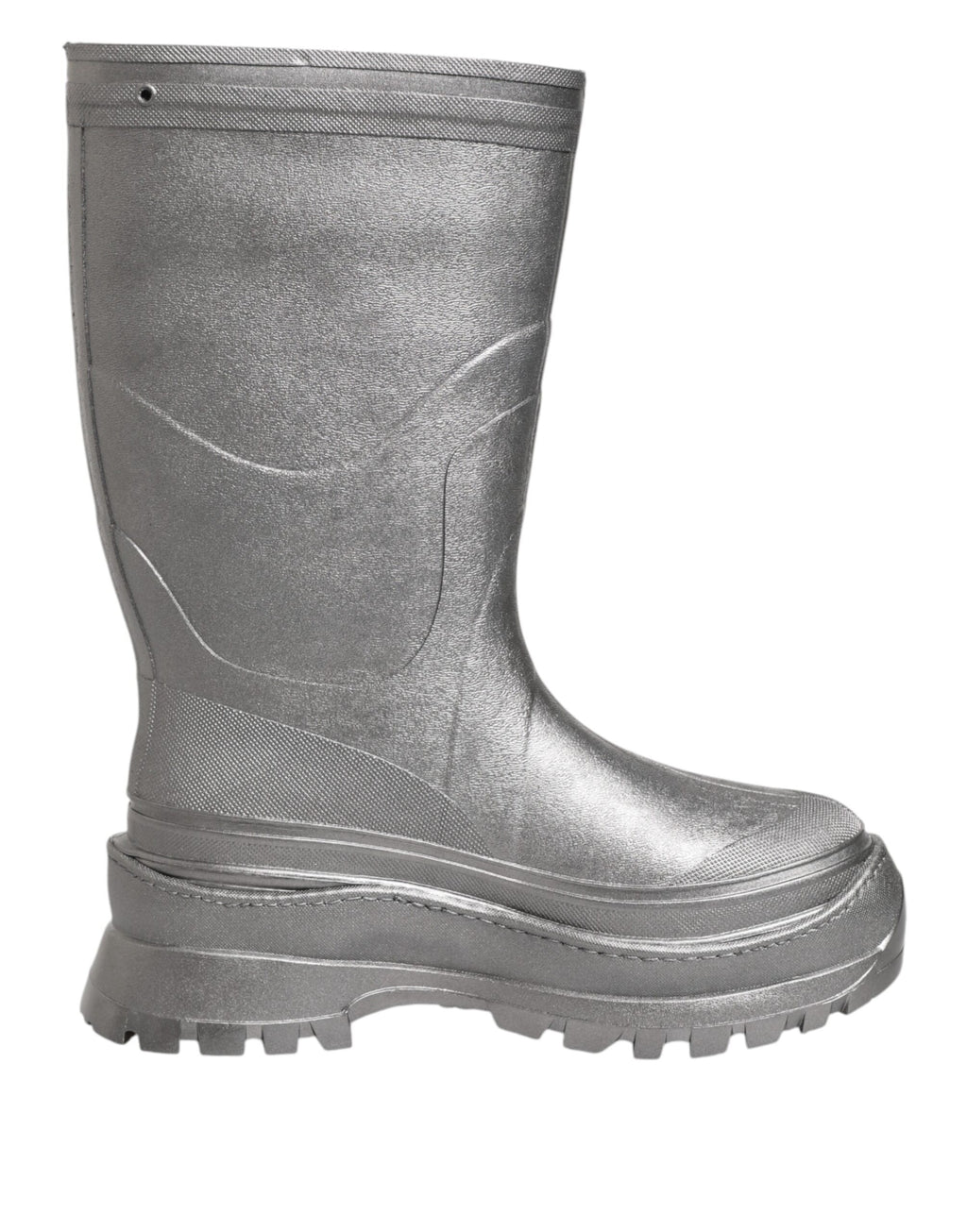 Bottes de pluie à enfiler Dolce &amp; Gabbana argentées métallisées