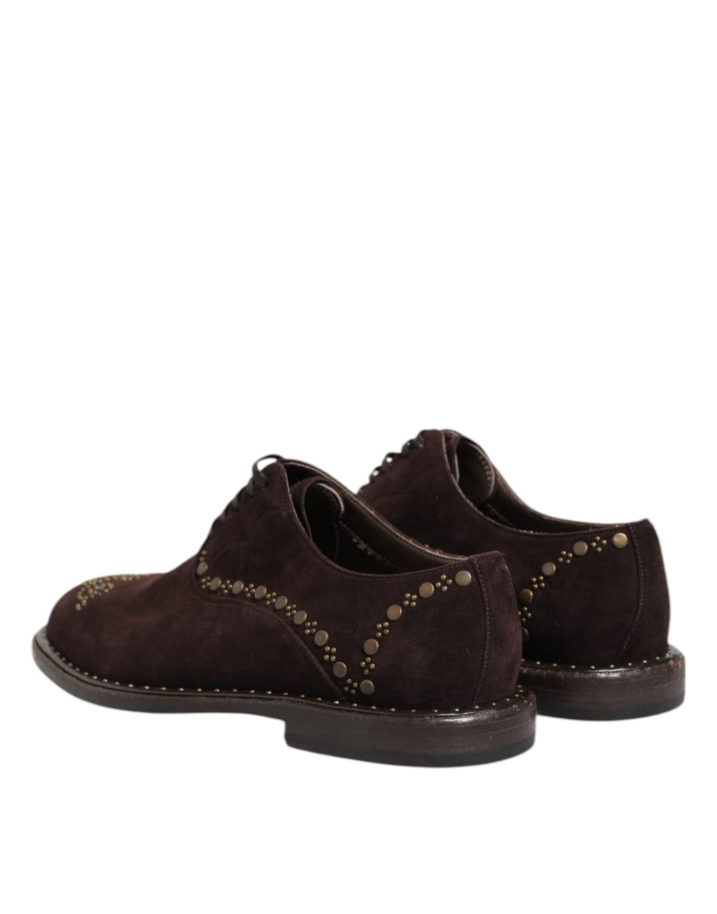 Chaussures Oxford à lacets en velours marron Dolce &amp; Gabbana