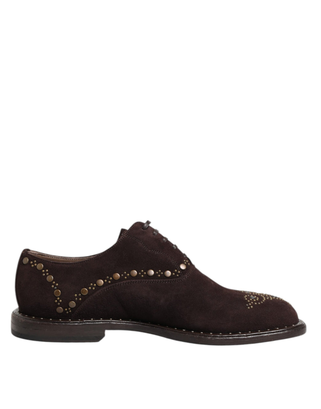 Chaussures Oxford à lacets en velours marron Dolce &amp; Gabbana