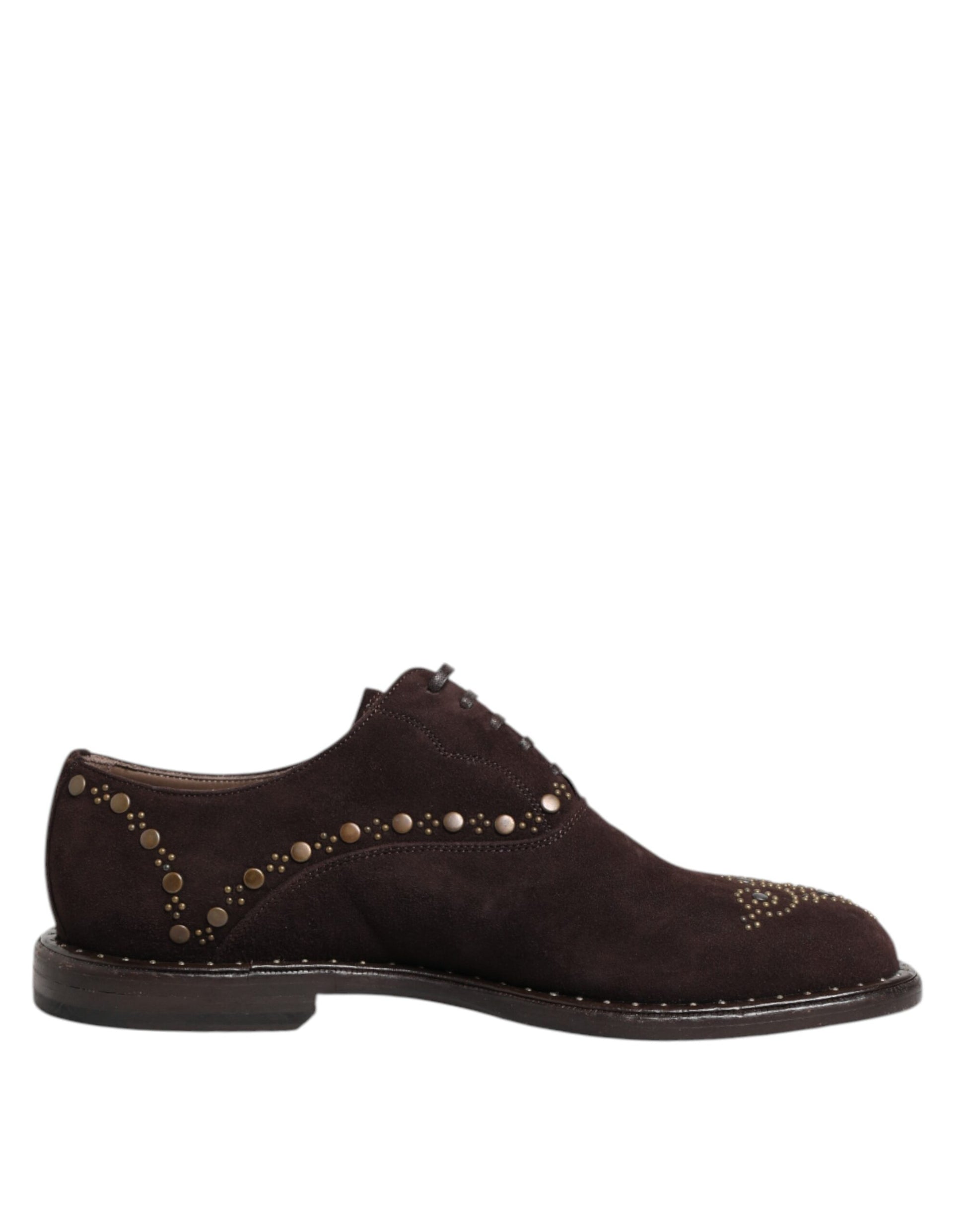 Chaussures Oxford à lacets en velours marron Dolce &amp; Gabbana