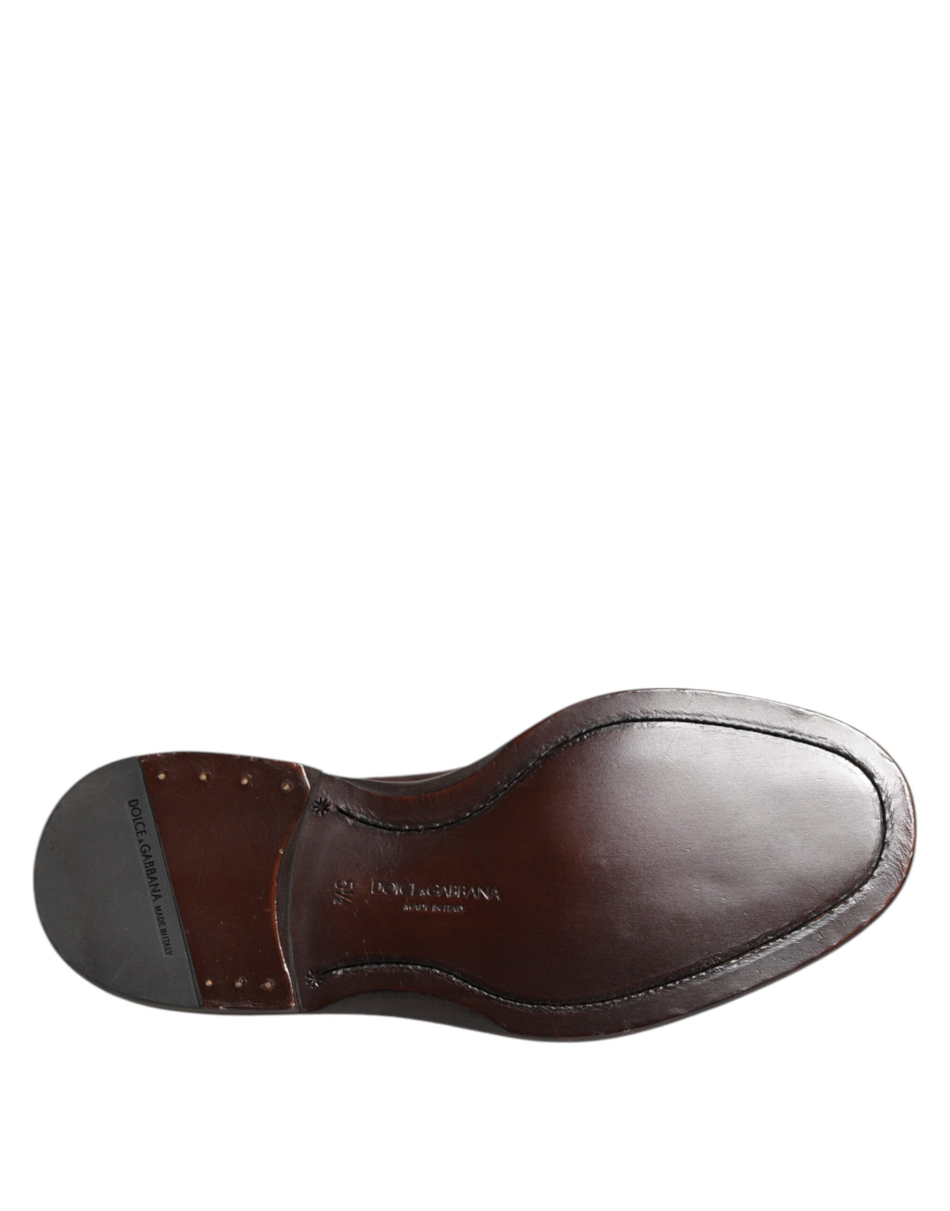Chaussures Oxford à lacets en velours marron Dolce &amp; Gabbana