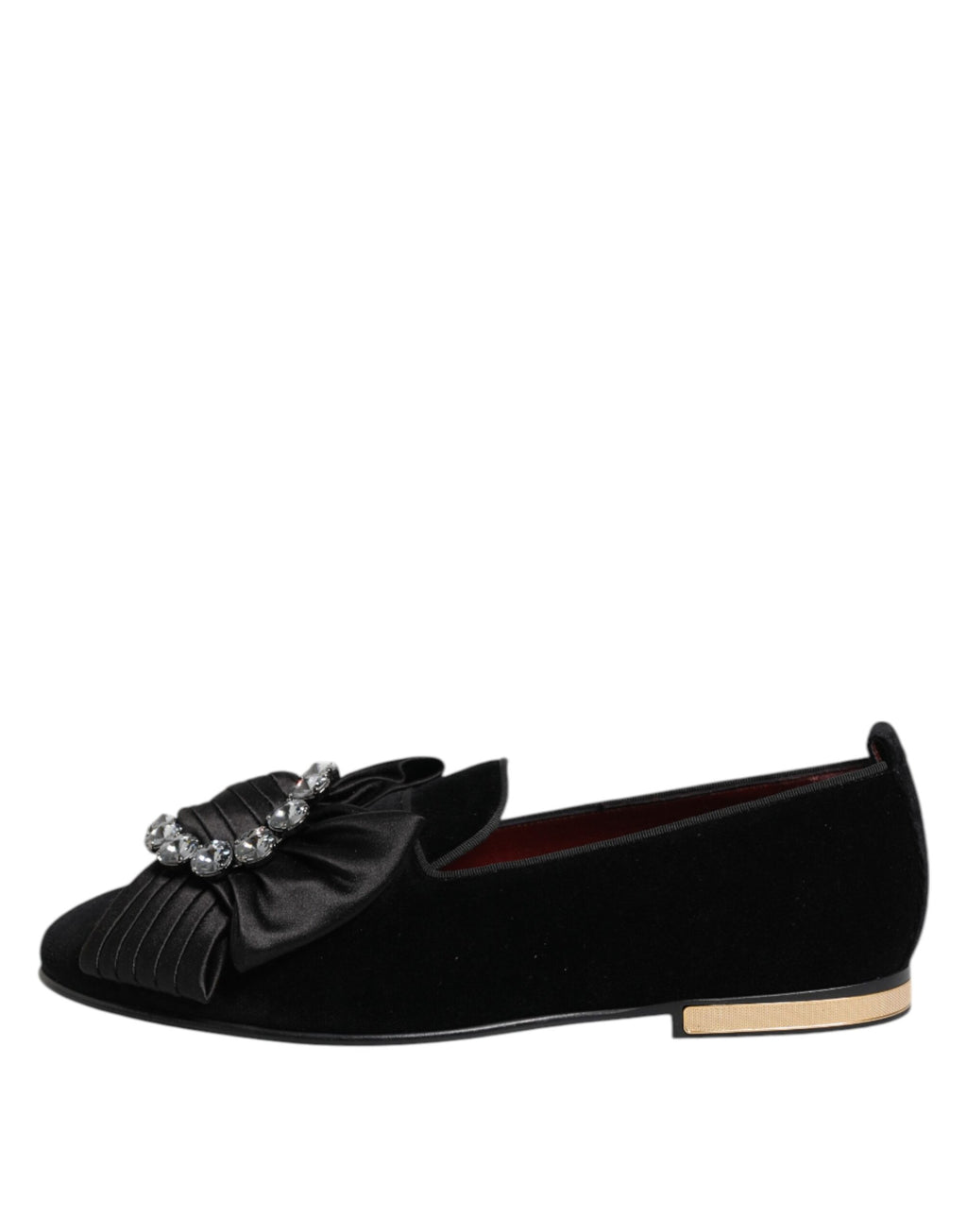 Chaussures à enfiler Dolce &amp; Gabbana noires à ruban de cristaux VATICANO