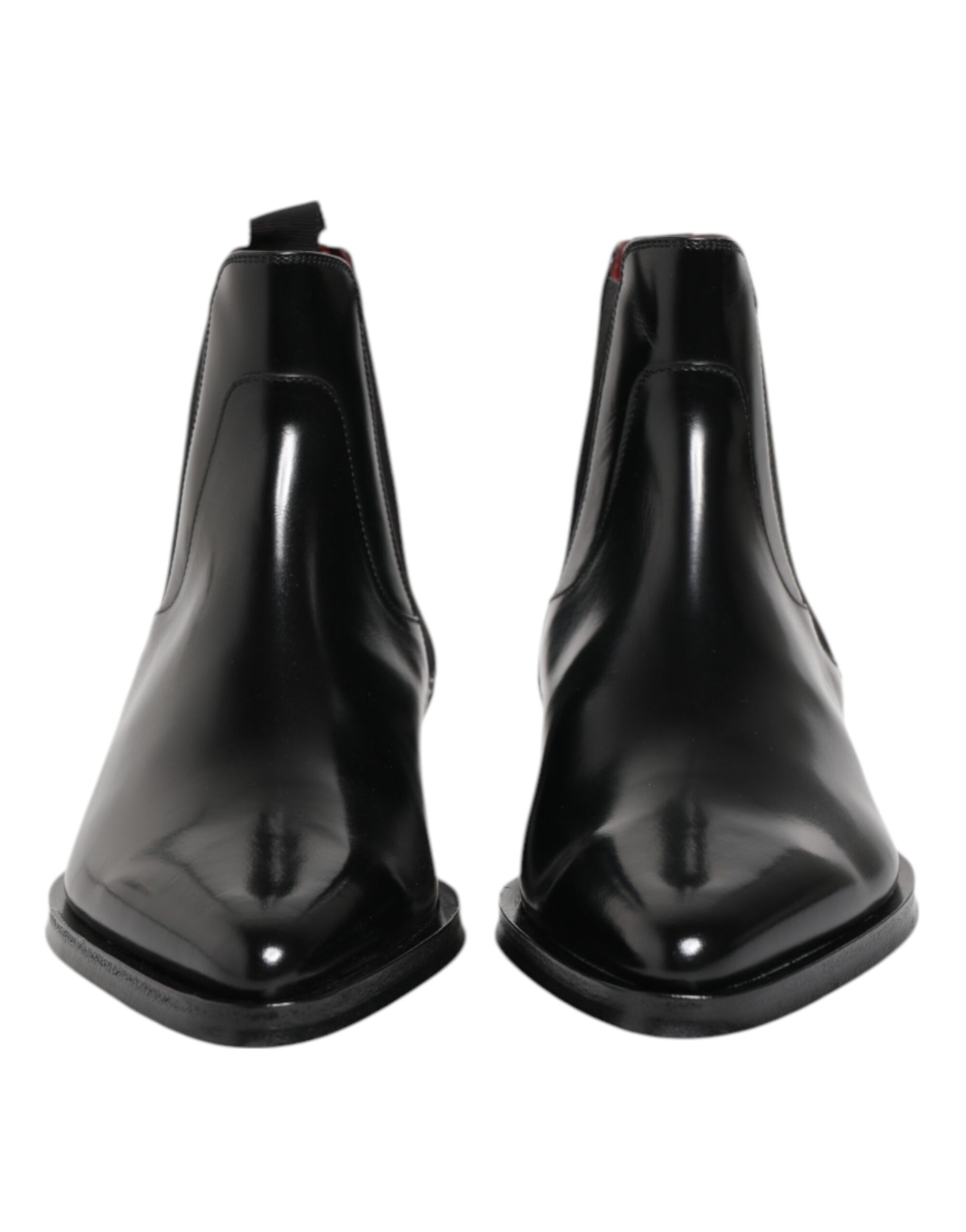 Bottes mi-mollet en cuir noir Dolce &amp; Gabbana MILLENIALS