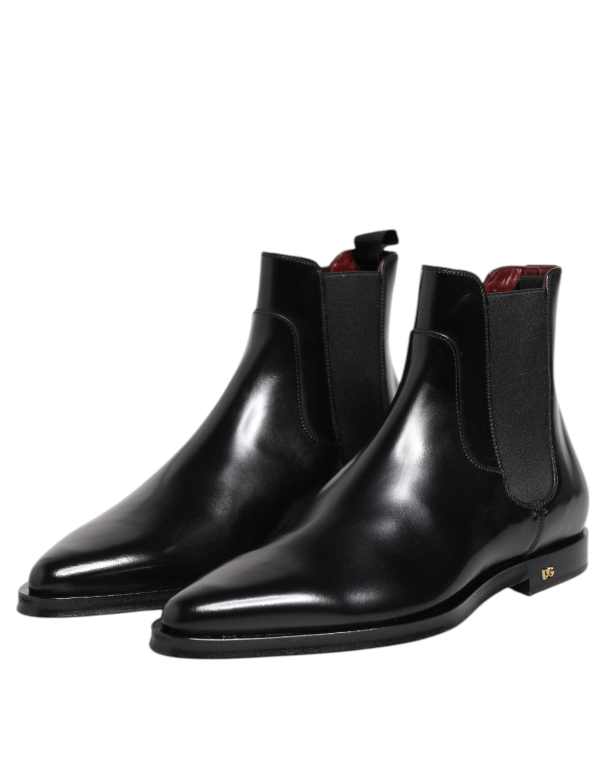 Bottes mi-mollet en cuir noir Dolce &amp; Gabbana MILLENIALS