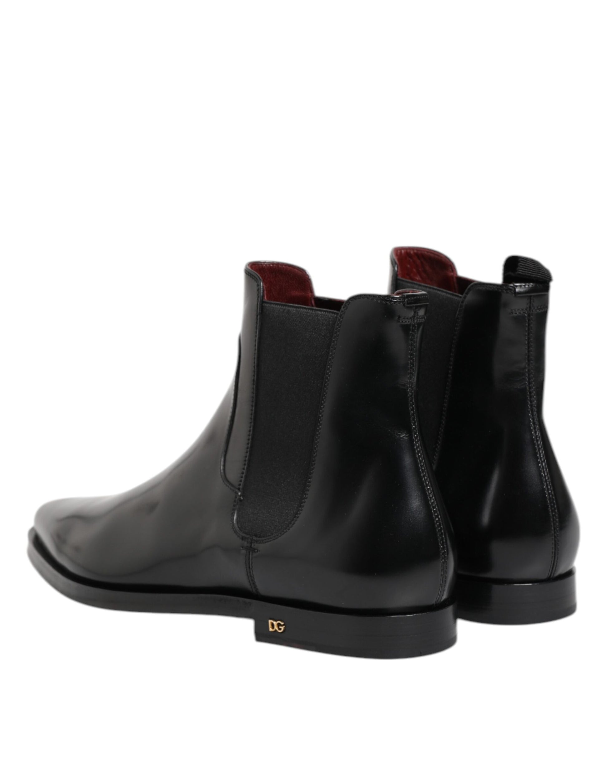 Bottes mi-mollet en cuir noir Dolce &amp; Gabbana MILLENIALS