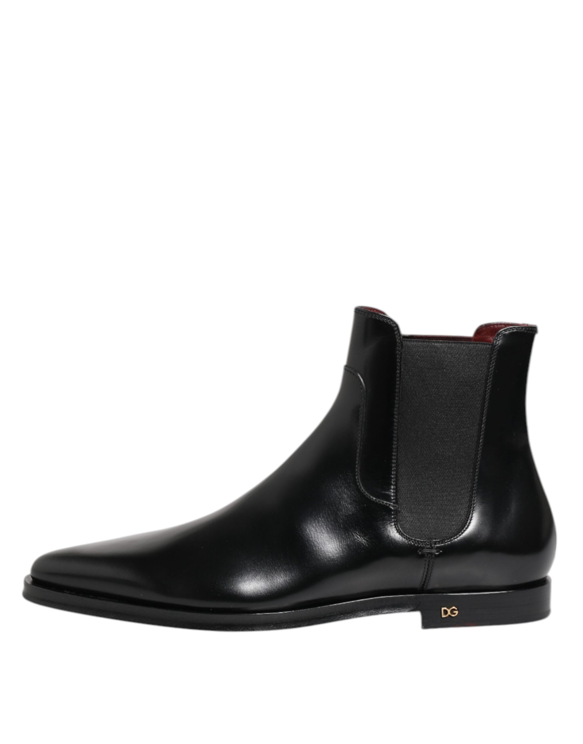 Bottes mi-mollet en cuir noir Dolce &amp; Gabbana MILLENIALS
