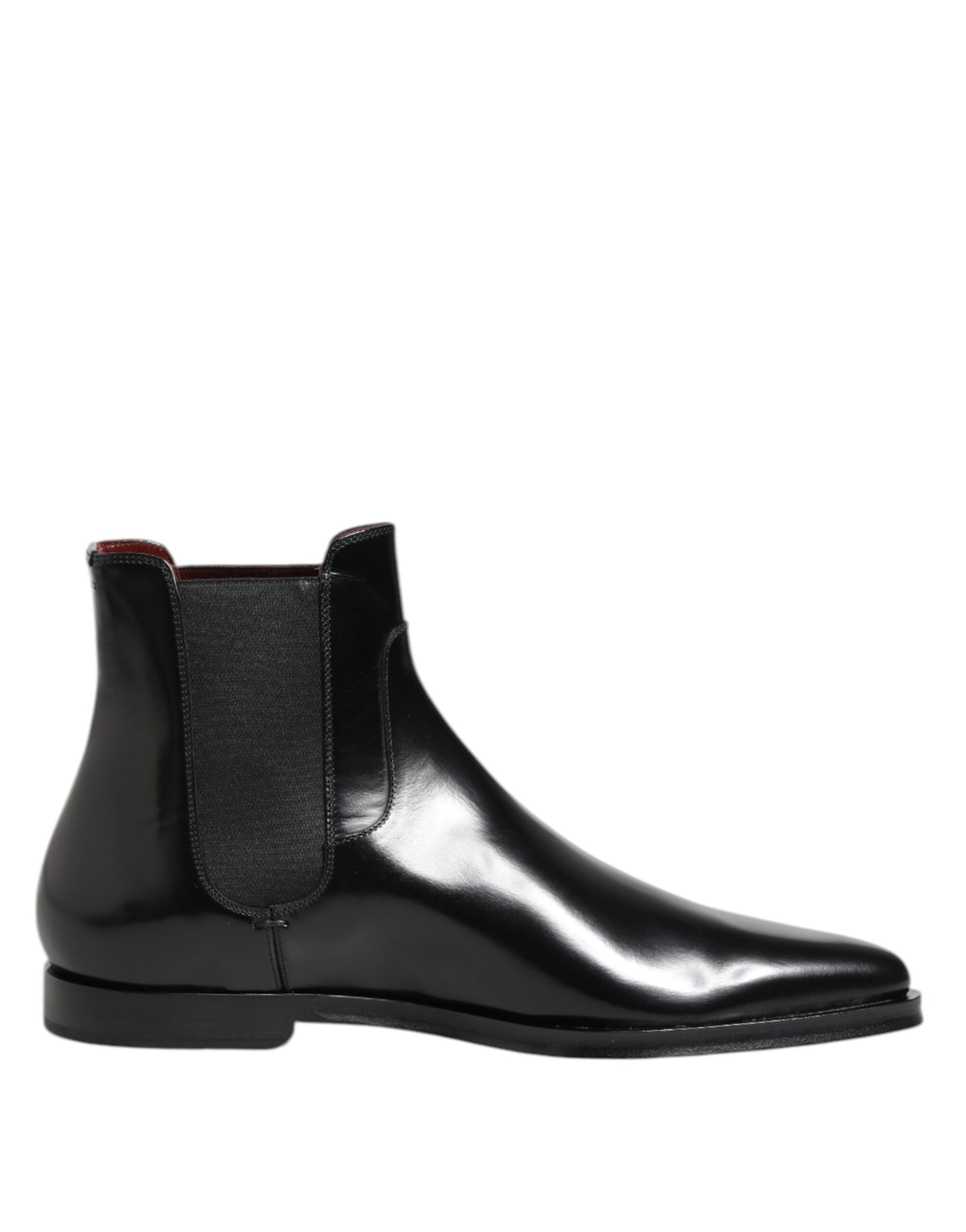 Bottes mi-mollet en cuir noir Dolce &amp; Gabbana MILLENIALS