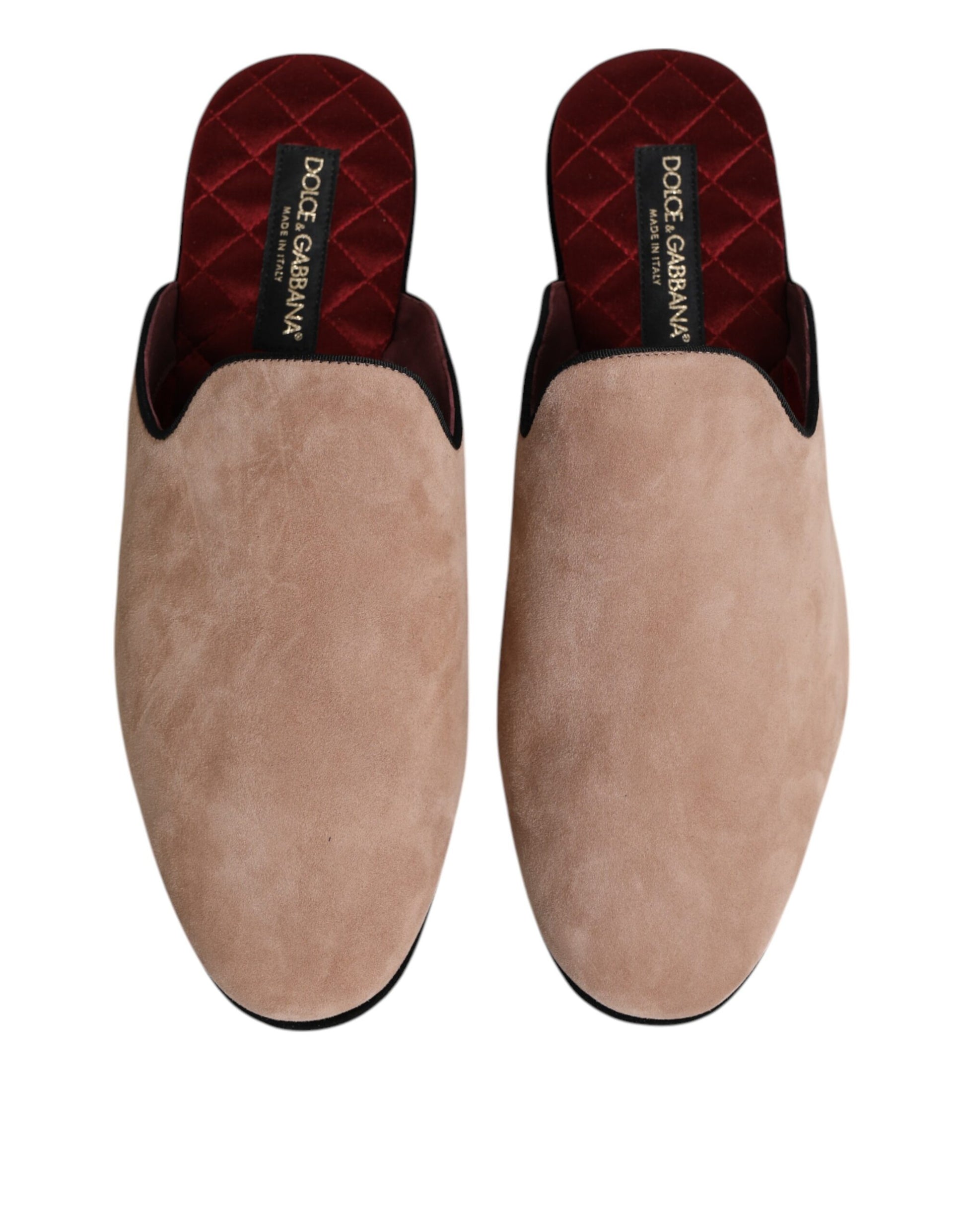 Chaussures plates en daim beige Dolce &amp; Gabbana