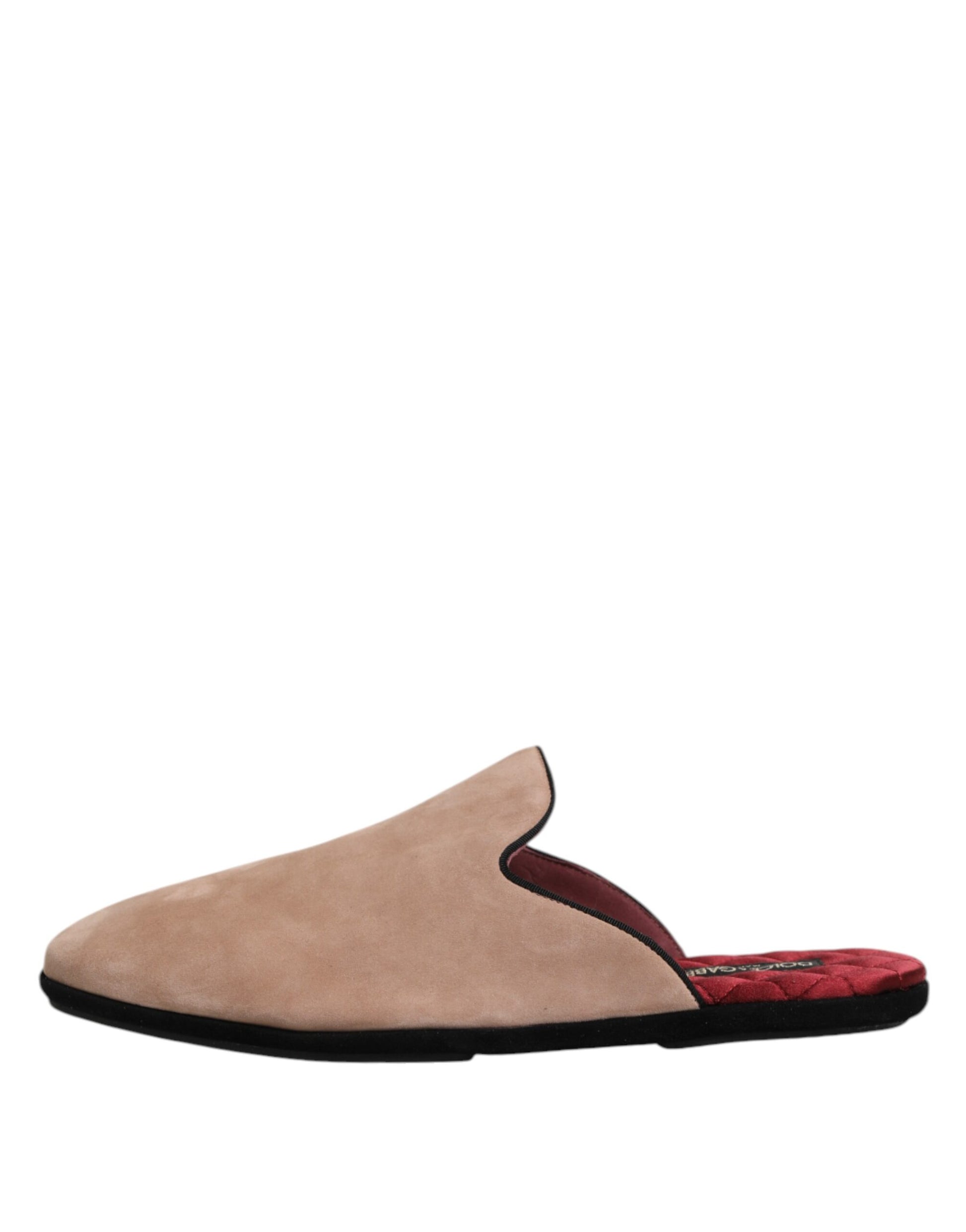 Chaussures plates en daim beige Dolce &amp; Gabbana