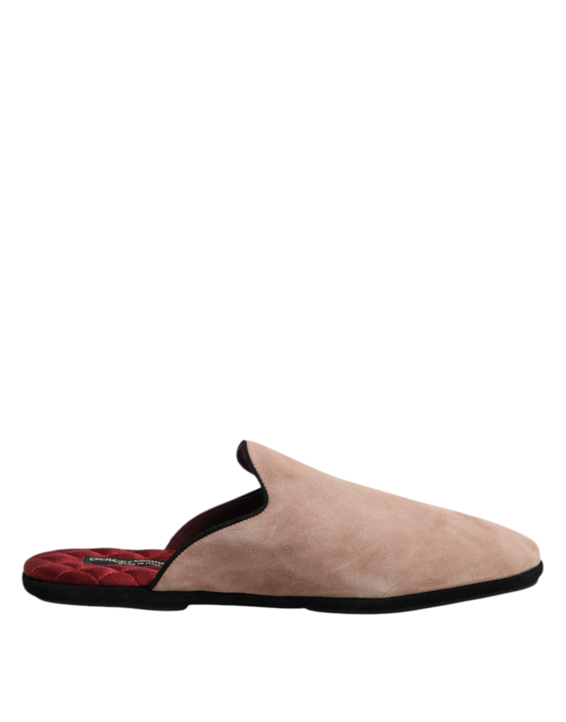 Chaussures plates en daim beige Dolce &amp; Gabbana