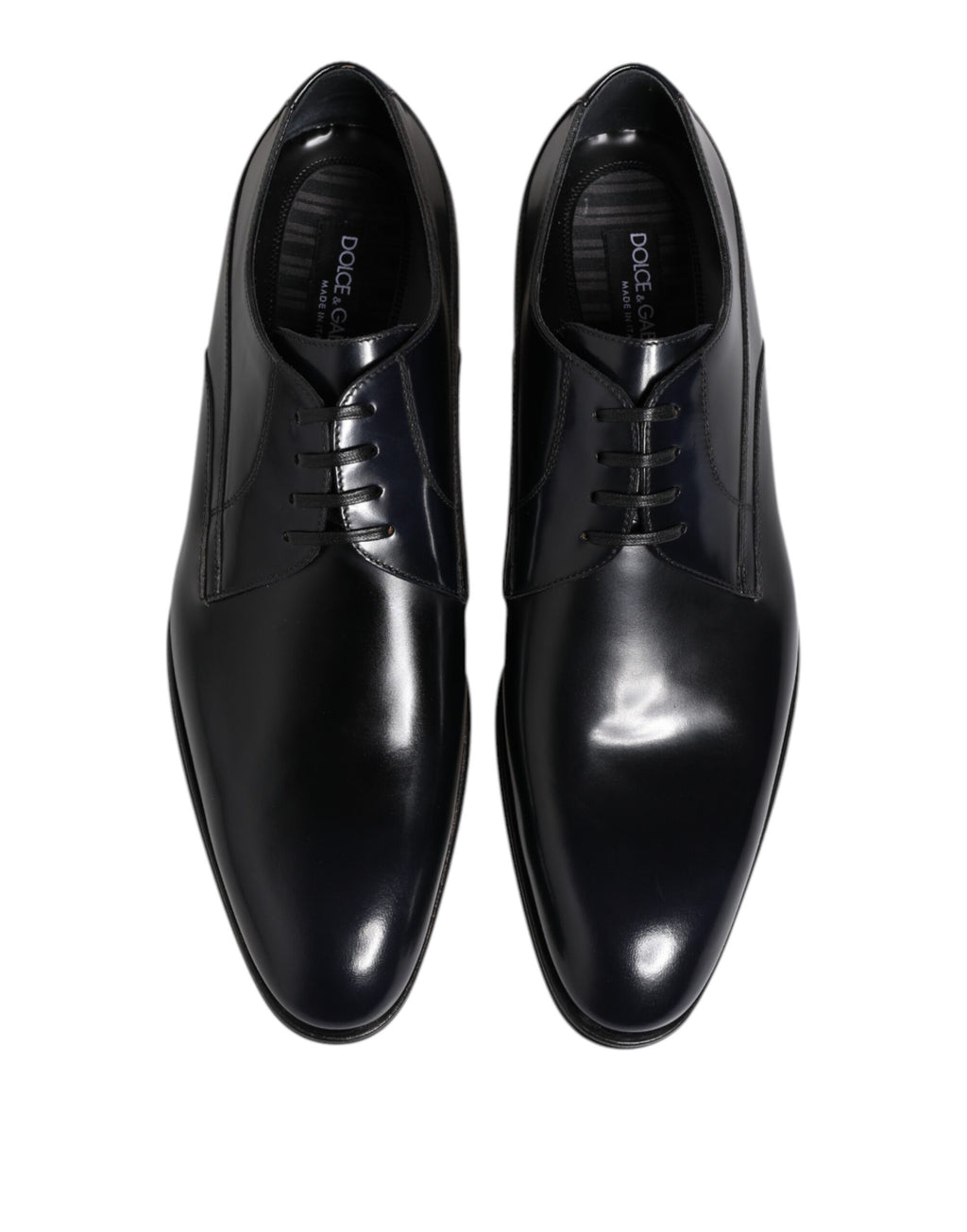 Chaussures derby à lacets en cuir bleu marine Dolce &amp; Gabbana