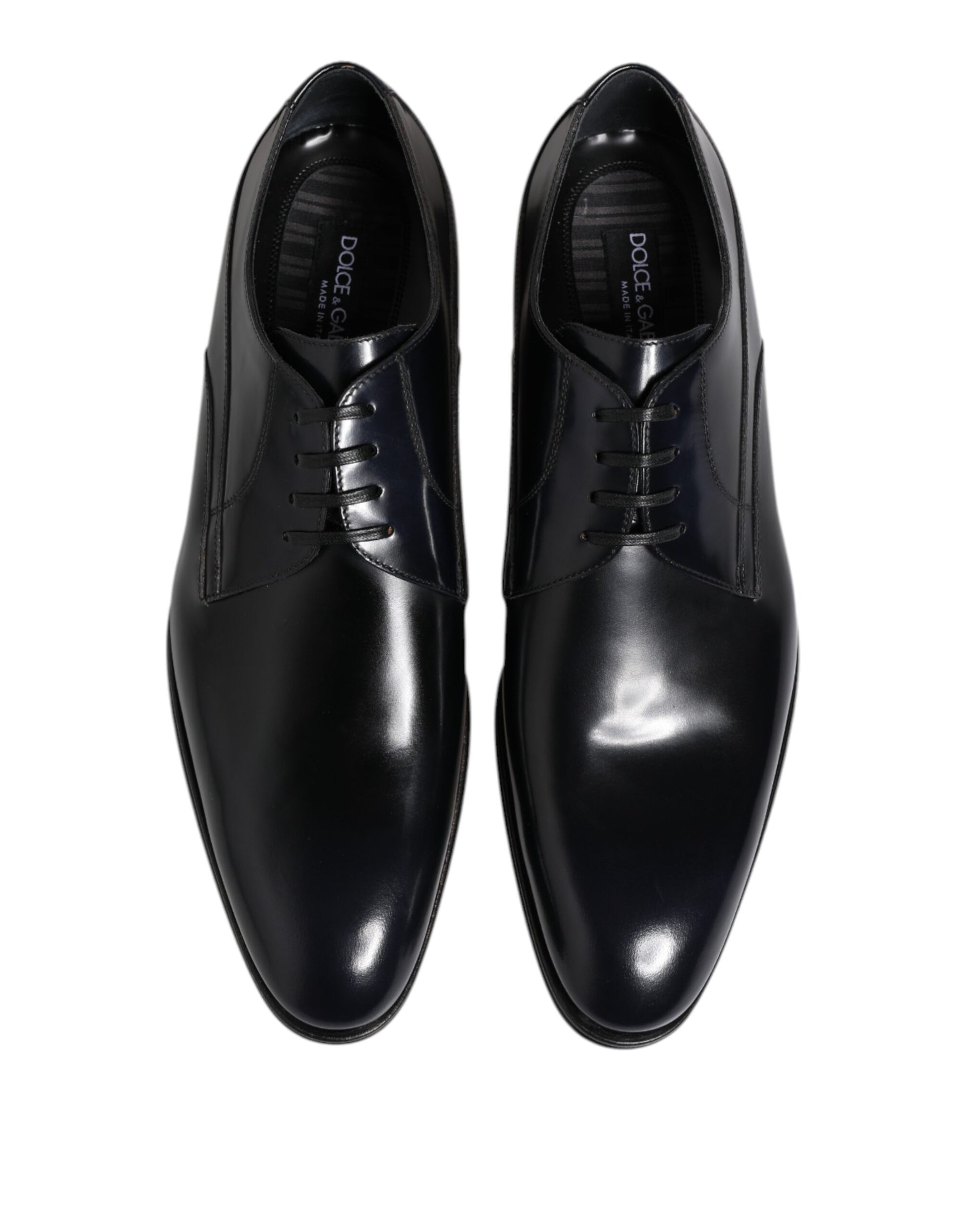 Chaussures derby à lacets en cuir bleu marine Dolce &amp; Gabbana