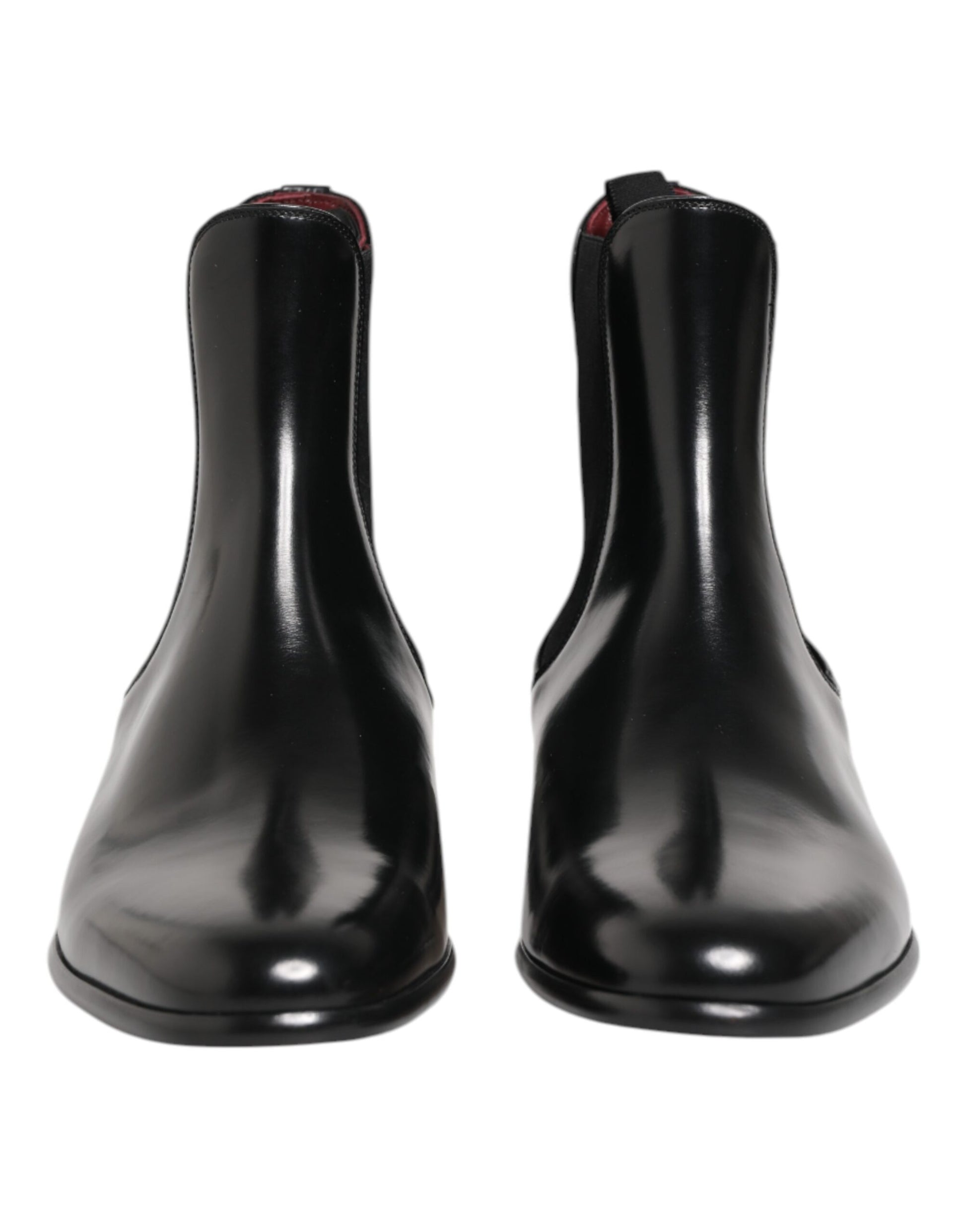 Bottes mi-mollet en cuir noir Dolce &amp; Gabbana