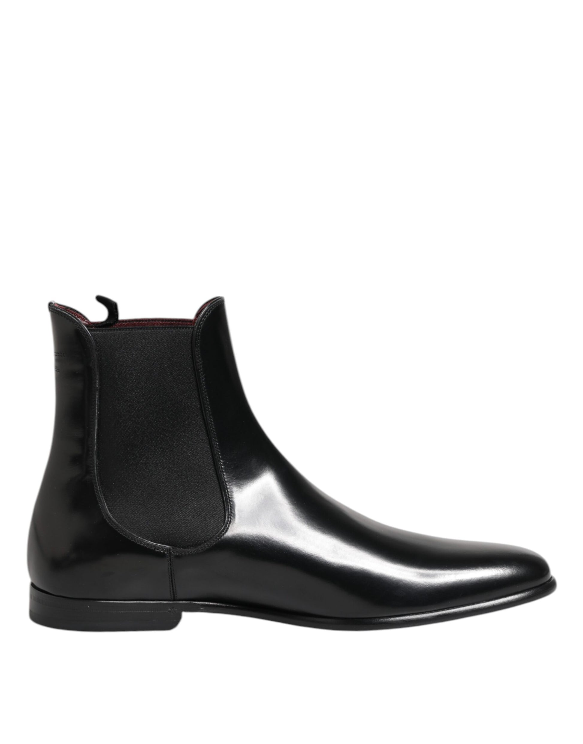 Bottes mi-mollet en cuir noir Dolce &amp; Gabbana