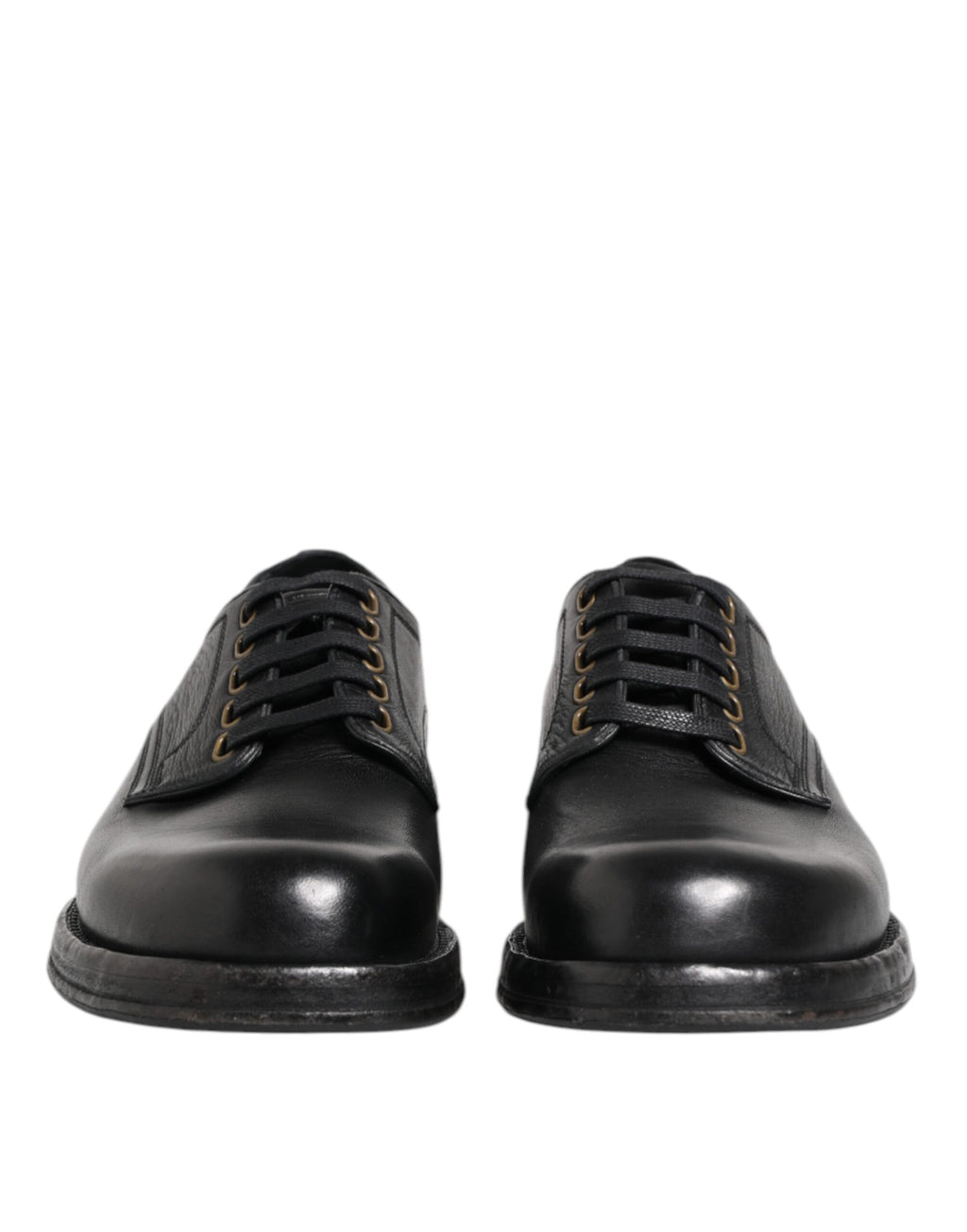 Chaussures derby habillées à lacets en cuir noir Dolce &amp; Gabbana