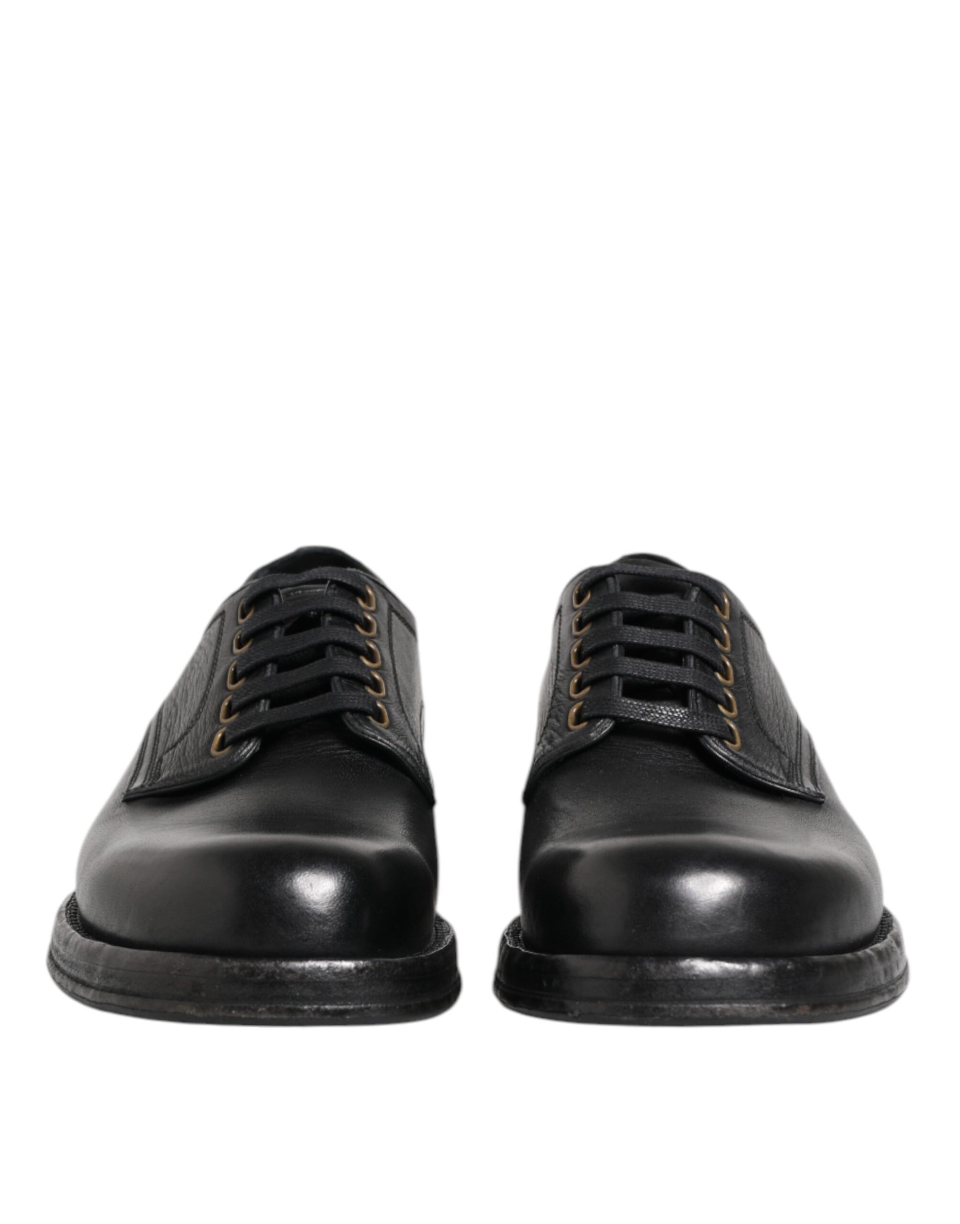 Chaussures derby habillées à lacets en cuir noir Dolce &amp; Gabbana