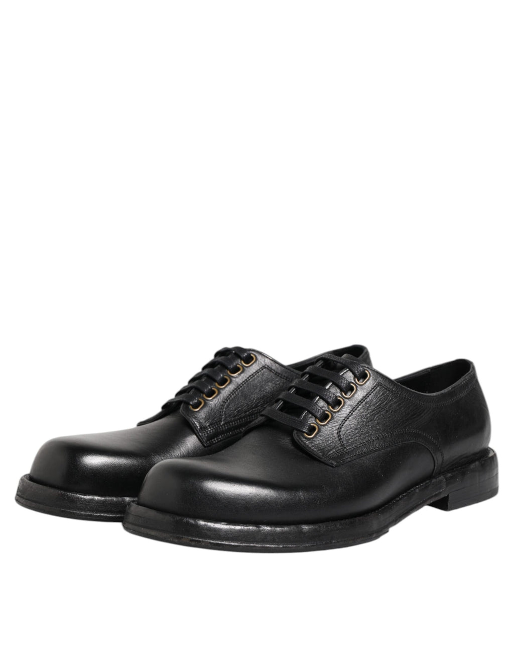 Chaussures derby habillées à lacets en cuir noir Dolce &amp; Gabbana