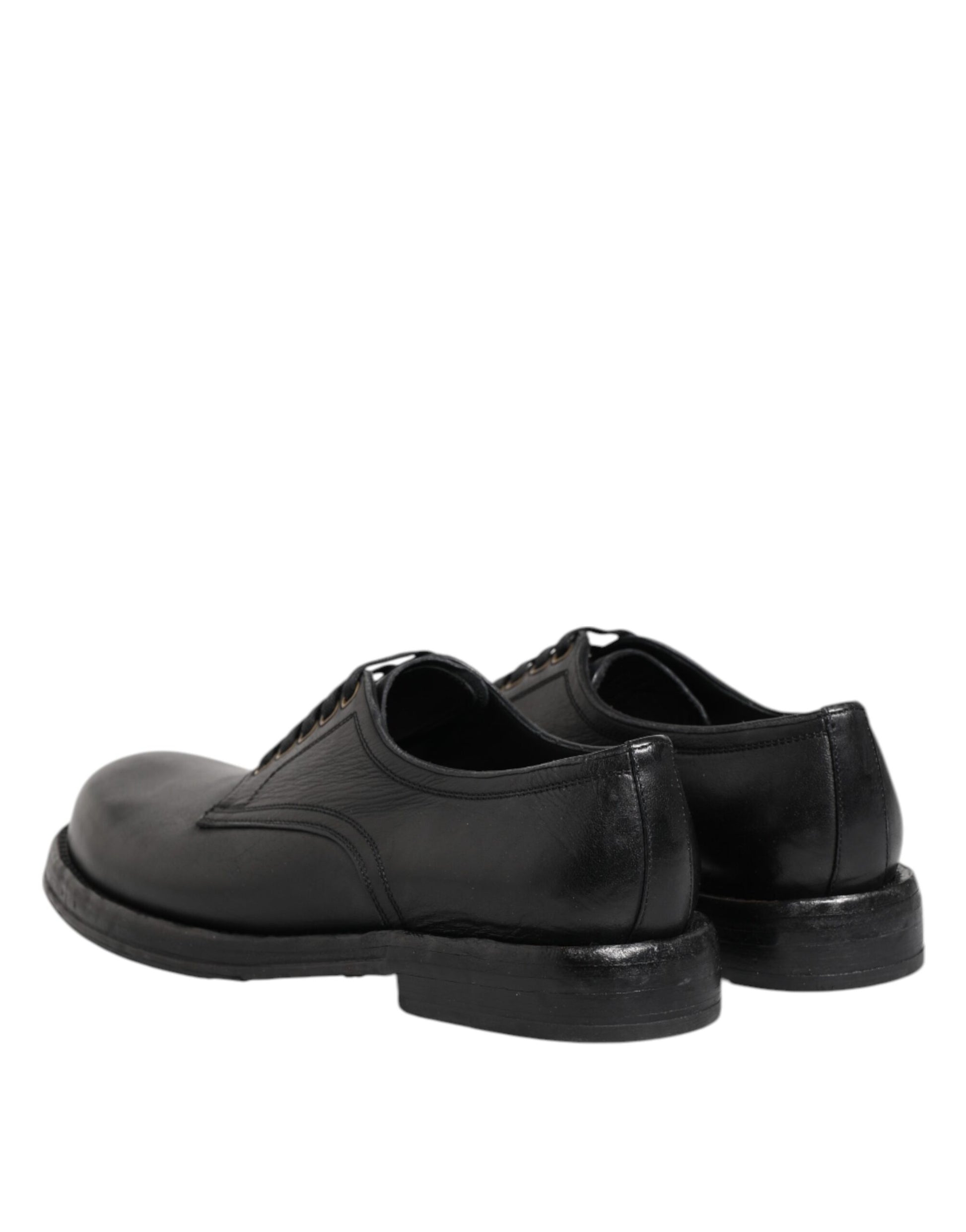 Chaussures derby habillées à lacets en cuir noir Dolce &amp; Gabbana