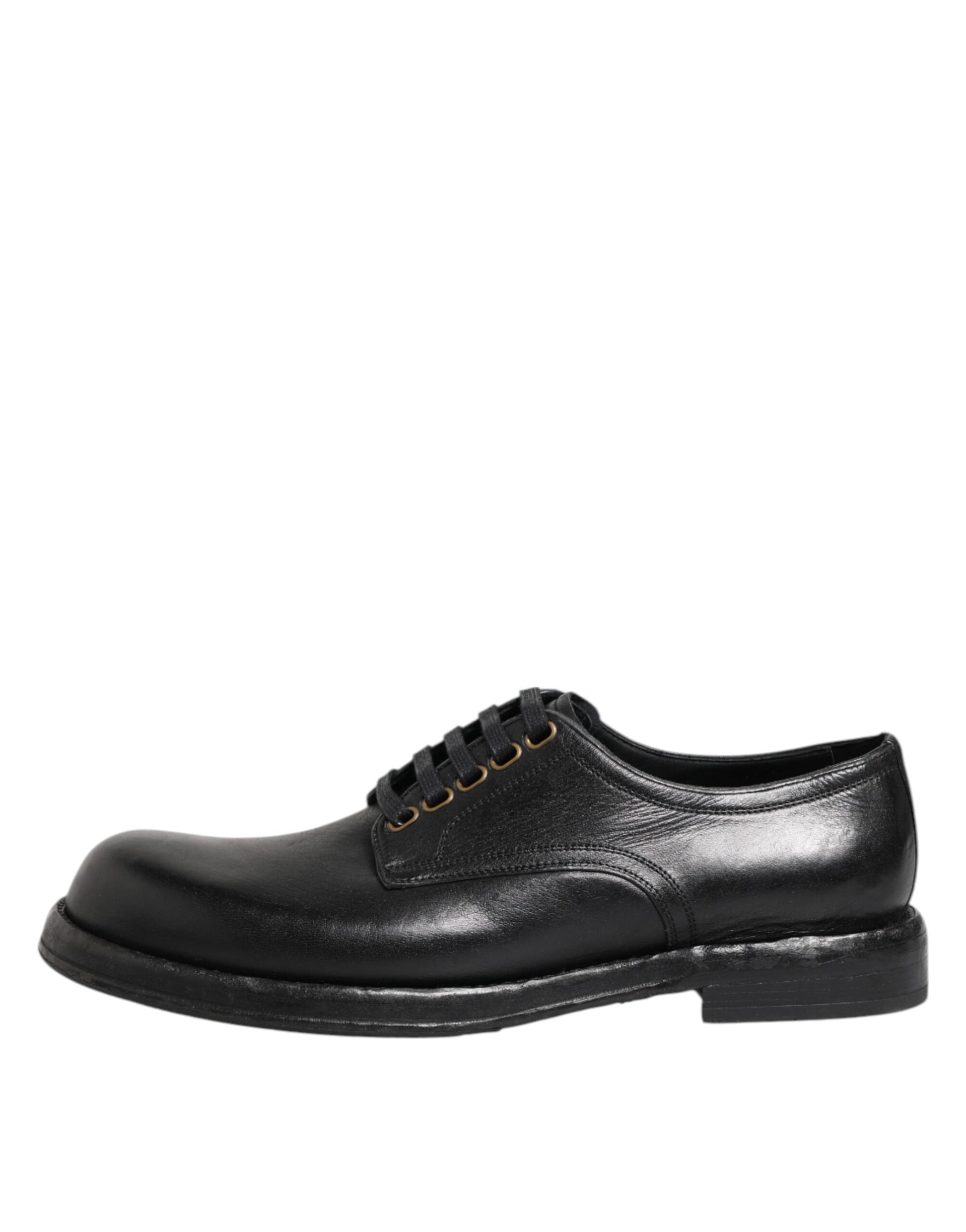 Chaussures derby habillées à lacets en cuir noir Dolce &amp; Gabbana