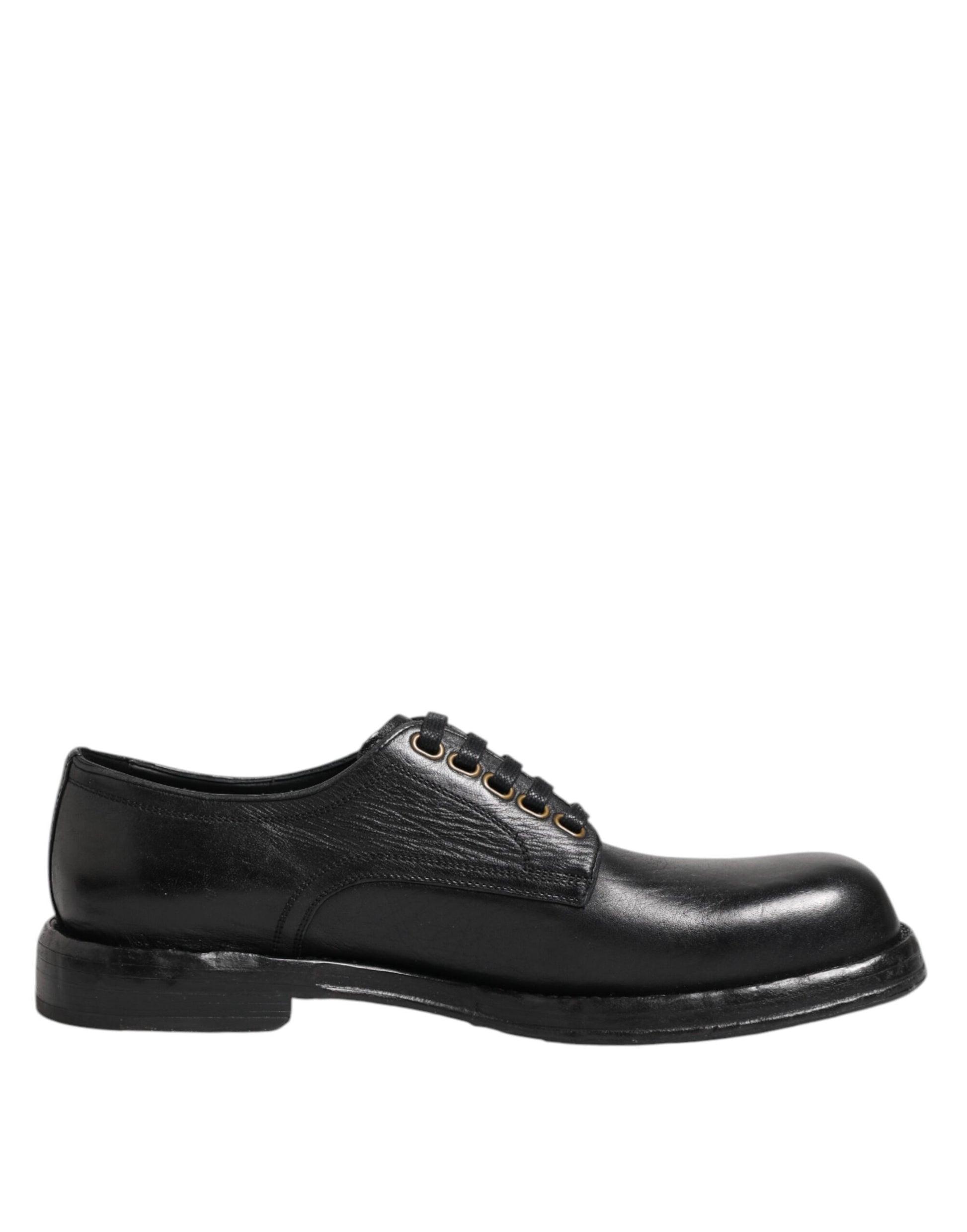 Chaussures derby habillées à lacets en cuir noir Dolce &amp; Gabbana
