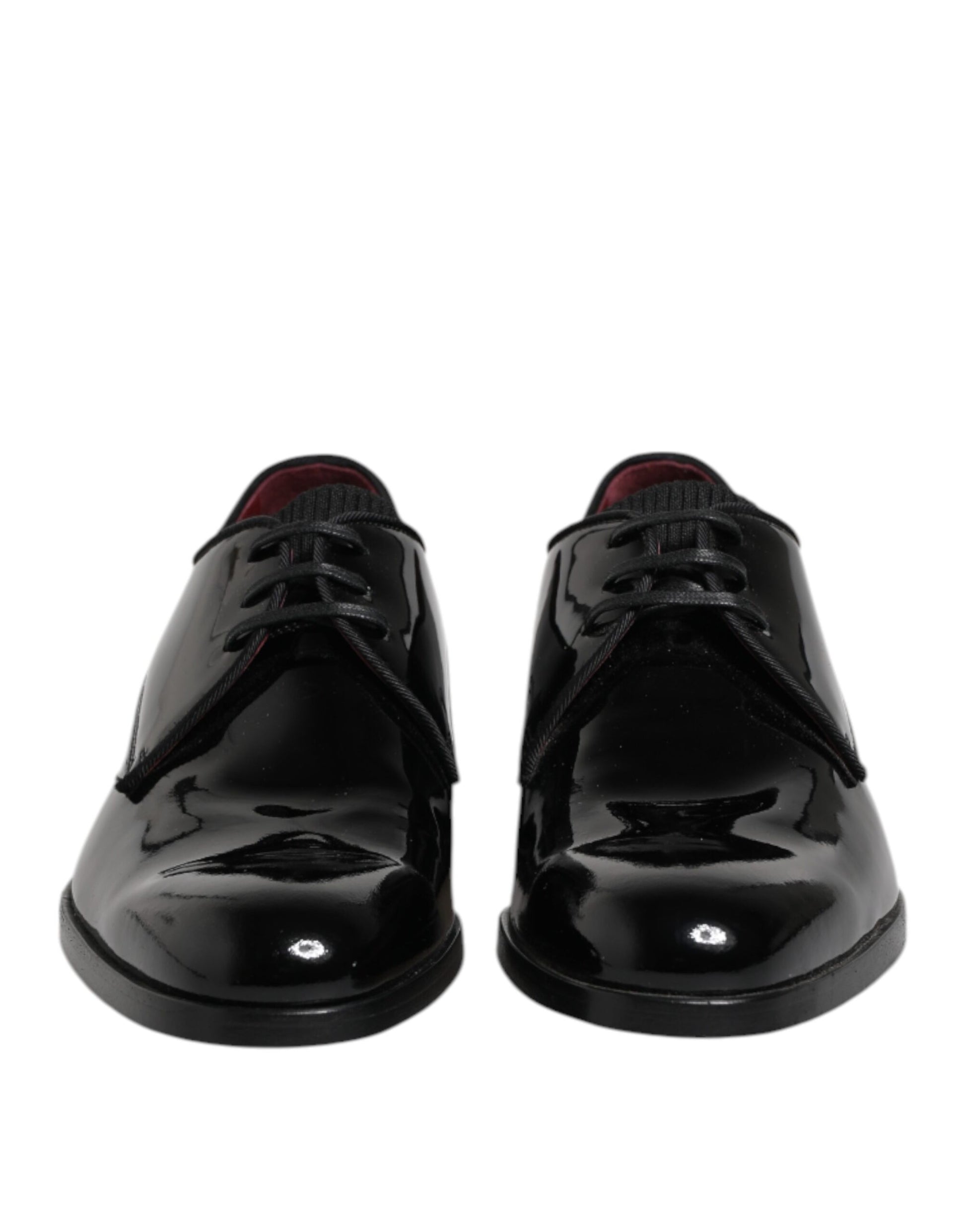 Chaussures Derby habillées à lacets en cuir noir Dolce &amp; Gabbana pour homme