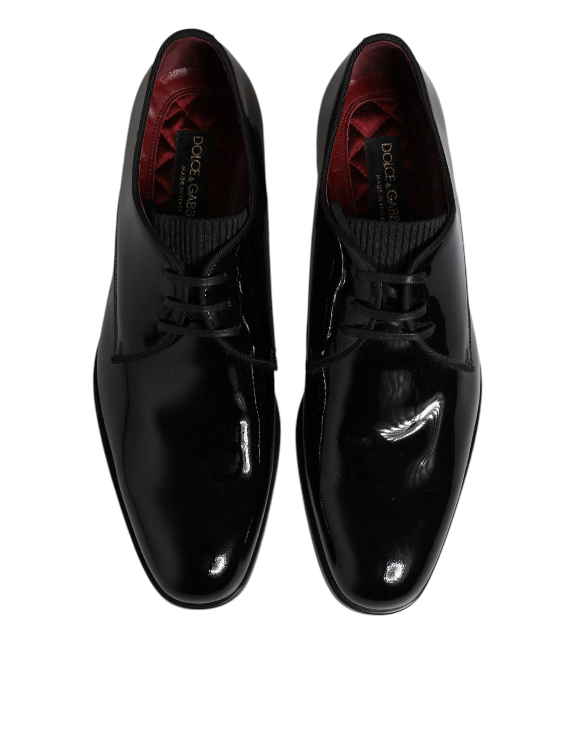 Chaussures Derby habillées à lacets en cuir noir Dolce &amp; Gabbana pour homme