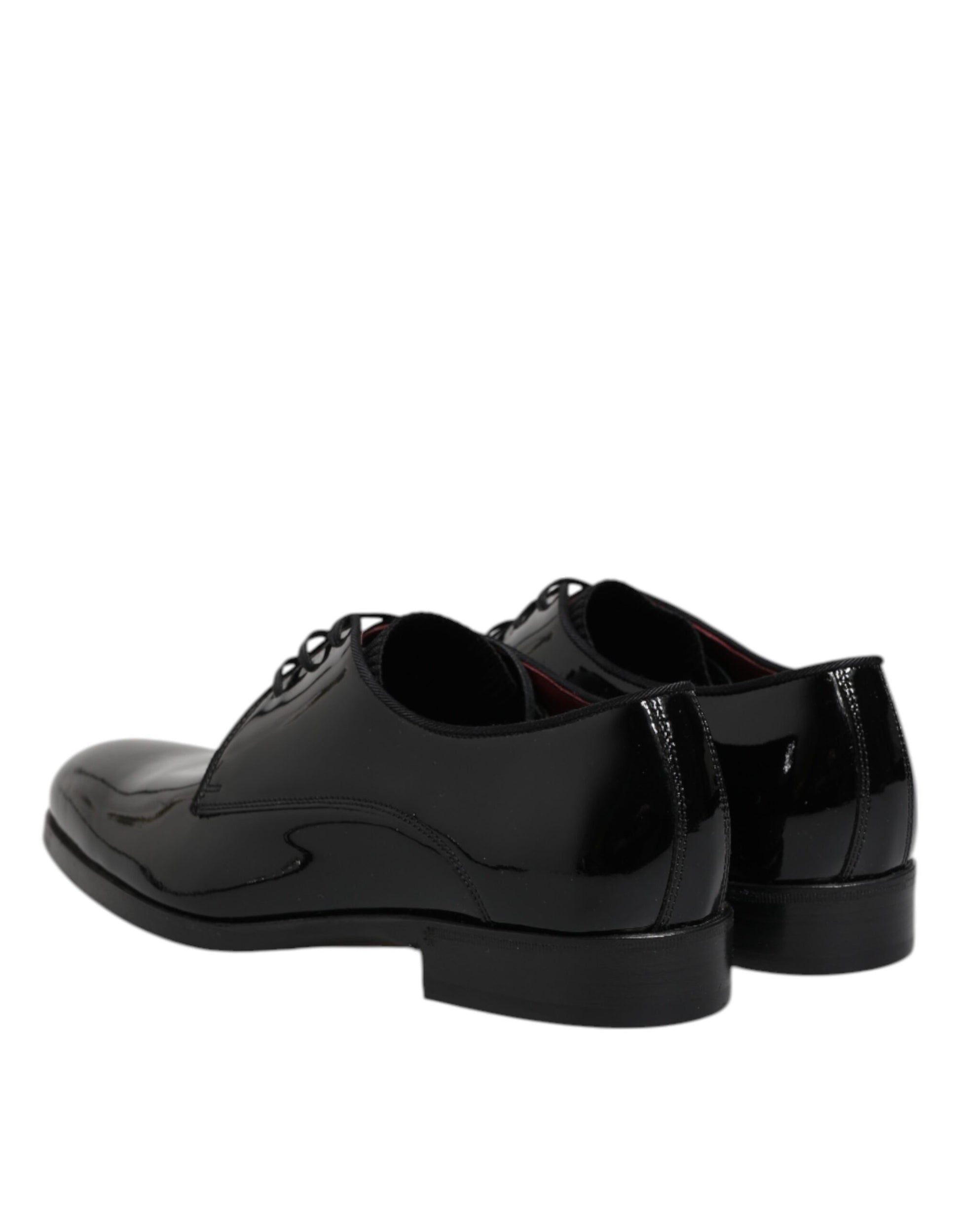Chaussures Derby habillées à lacets en cuir noir Dolce &amp; Gabbana pour homme