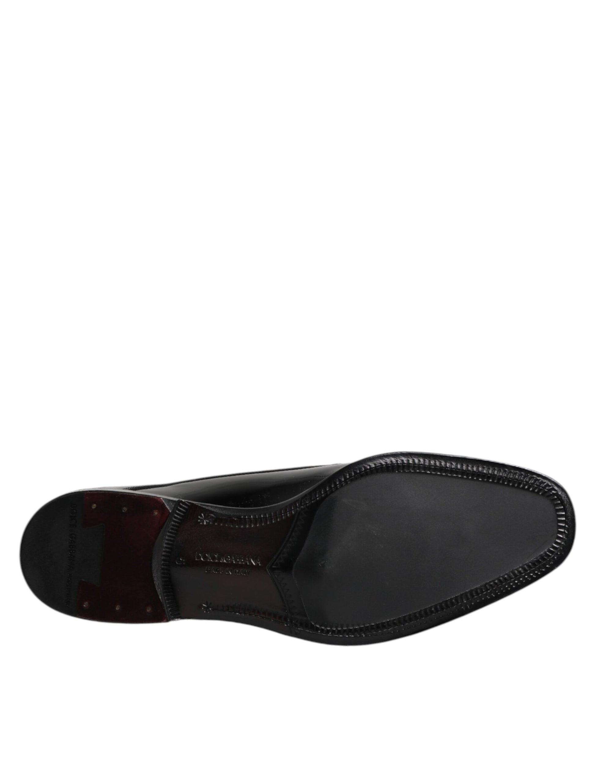 Chaussures Derby habillées à lacets en cuir noir Dolce &amp; Gabbana pour homme